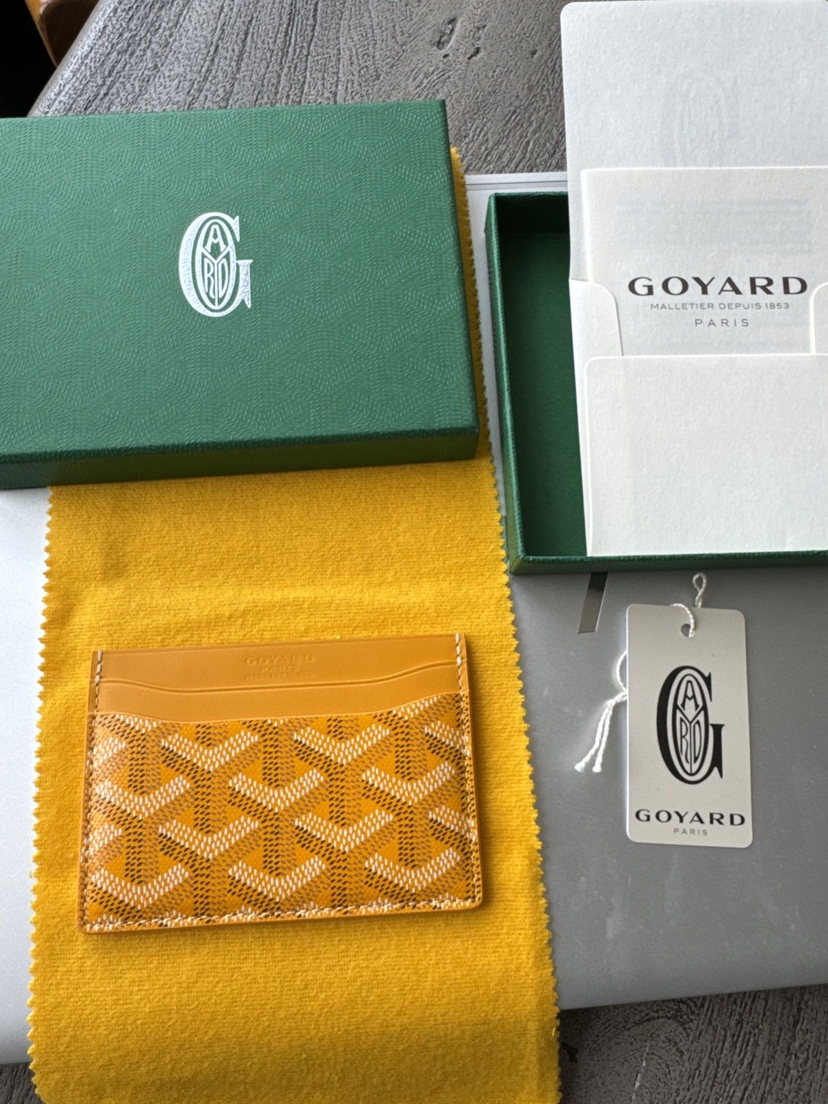 image of Goyard Card Holder in Yellow, Men's