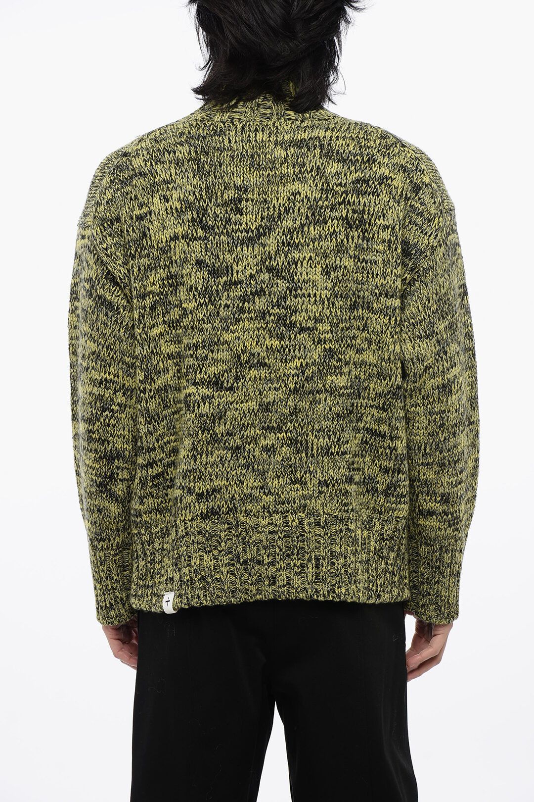 Jil Sander og1mm0625 Turtleneck Melange Wool Sweater in Yellow Size US M / EU 48-50 / 2 - 2 Thumbnail