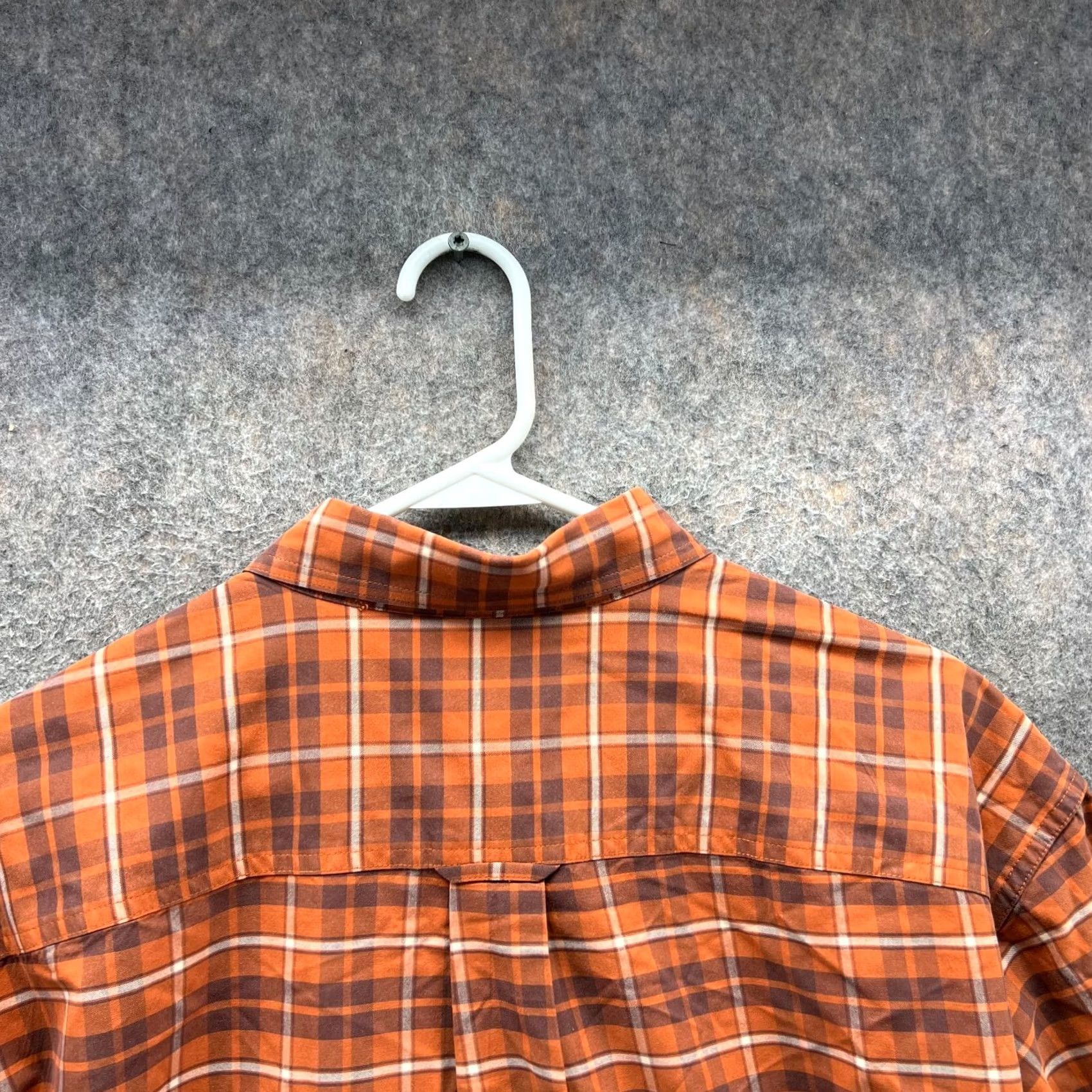 Orvis VINTAGE Orvis Shirt Mens L Orange Button Down Preppy Cotton Tattersall Plaid Flannel Size US L / EU 52-54 / 3 - 3 Thumbnail