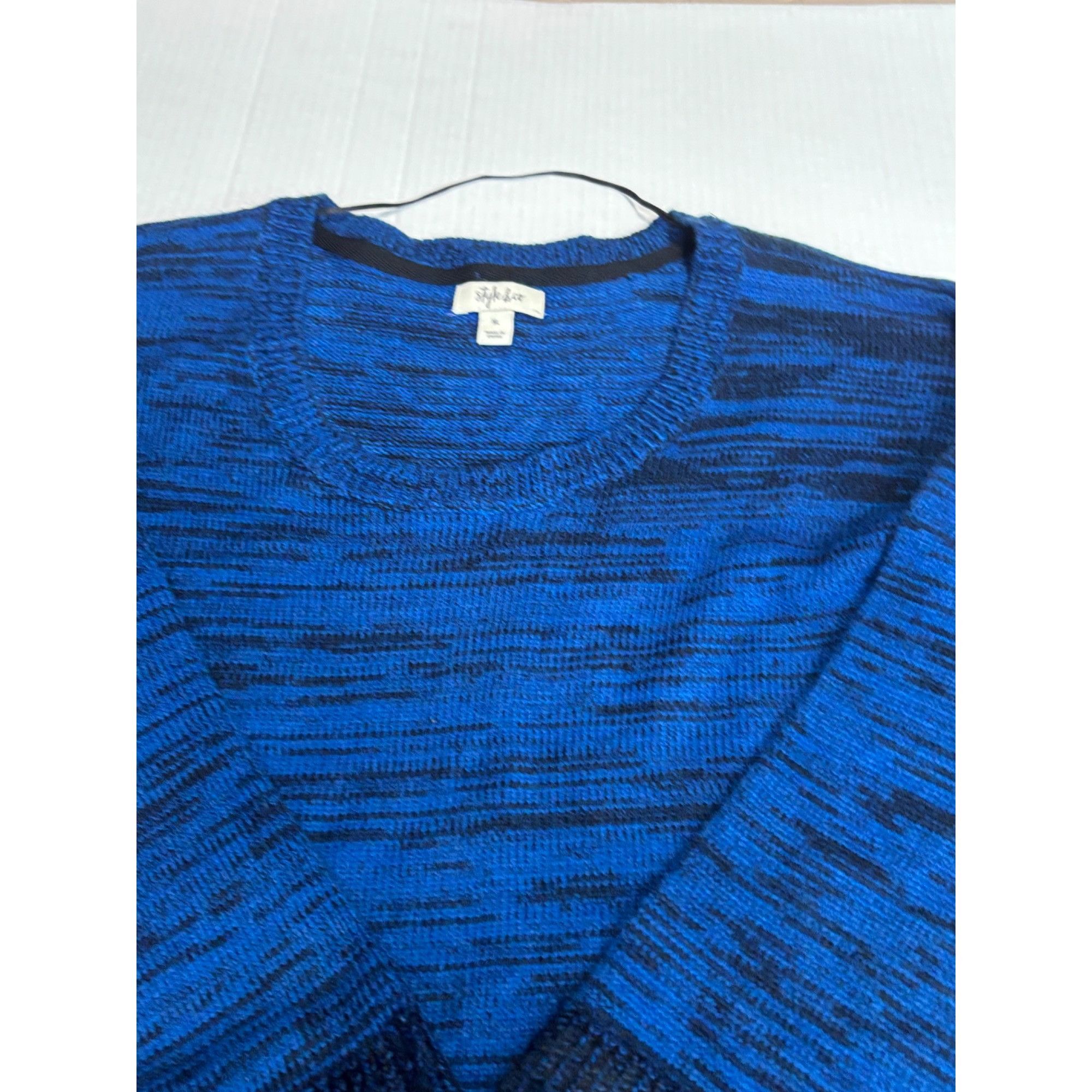 Other Style & Co Marled Colorblocked Sweater, Sea Captain Combo (B Size XL / US 12-14 / IT 48-50 - 6 Thumbnail