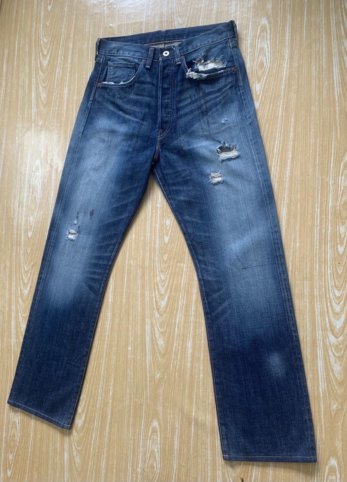 Levi's Distressed Levis Lot44501 WW2 Repro Selvedge Made In Japan Size US 30 / EU 46 - 4 Thumbnail