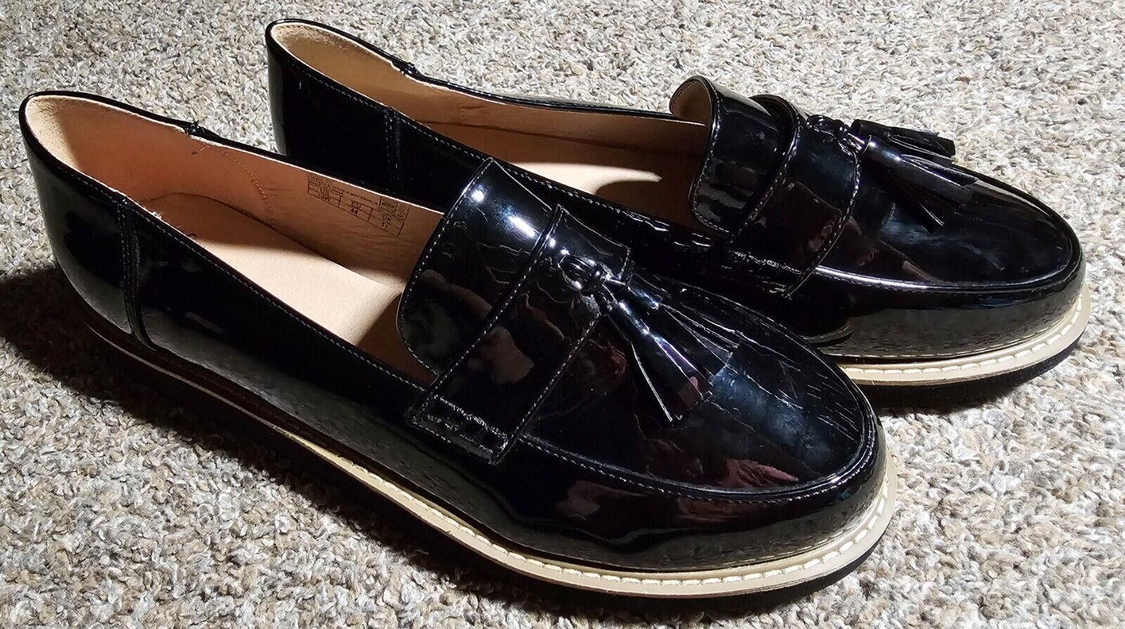 Evan Picone EVANS Black Patent Loafers W/Tassle Ladies 13W Extra Wide Size US 12 / IT 42 - 1 Thumbnail