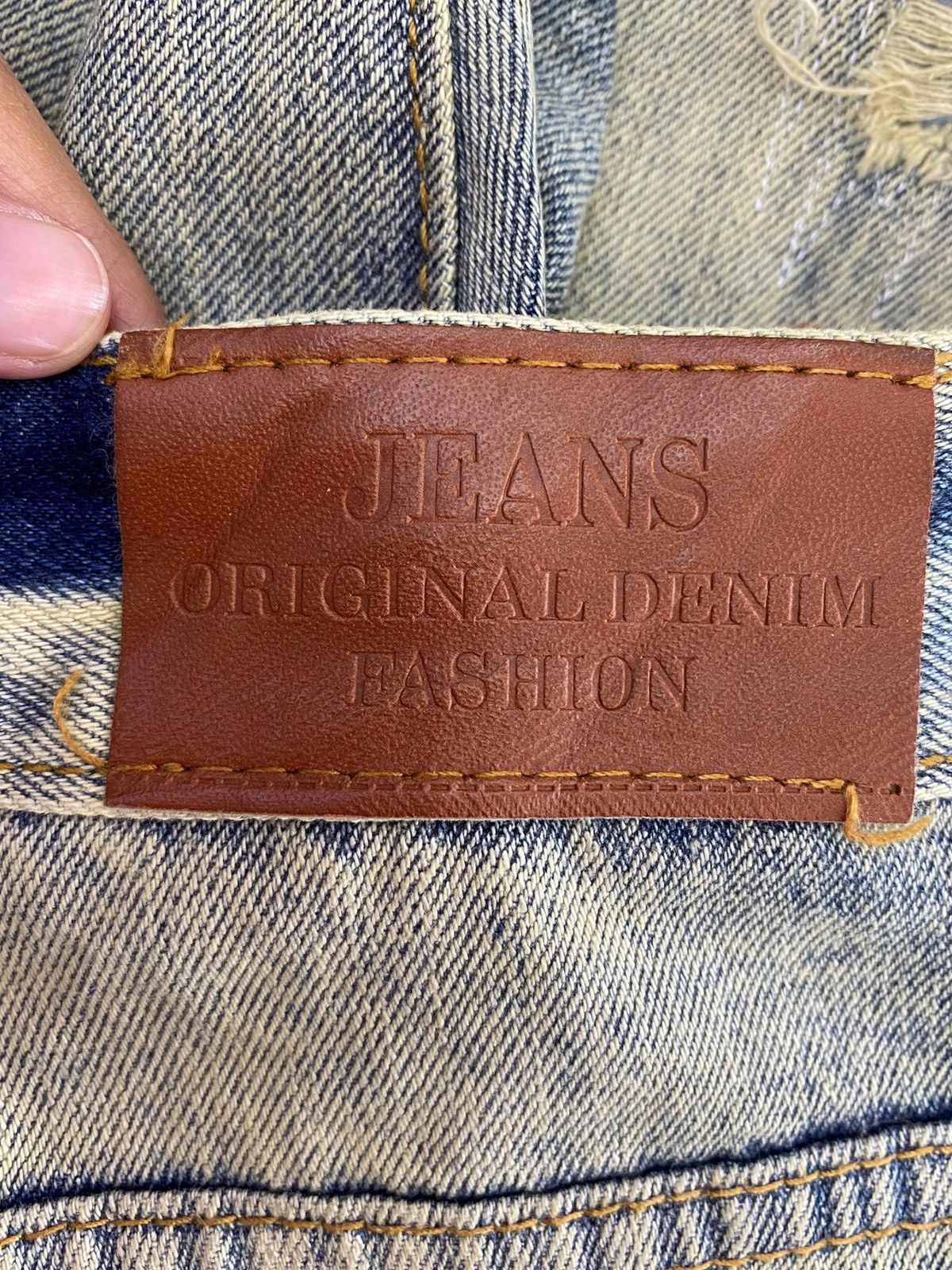 Japanese Brand Japanese Brand Acid Blue Wash Style Patchwork Jeans Size US 32 / EU 48 - 10 Thumbnail