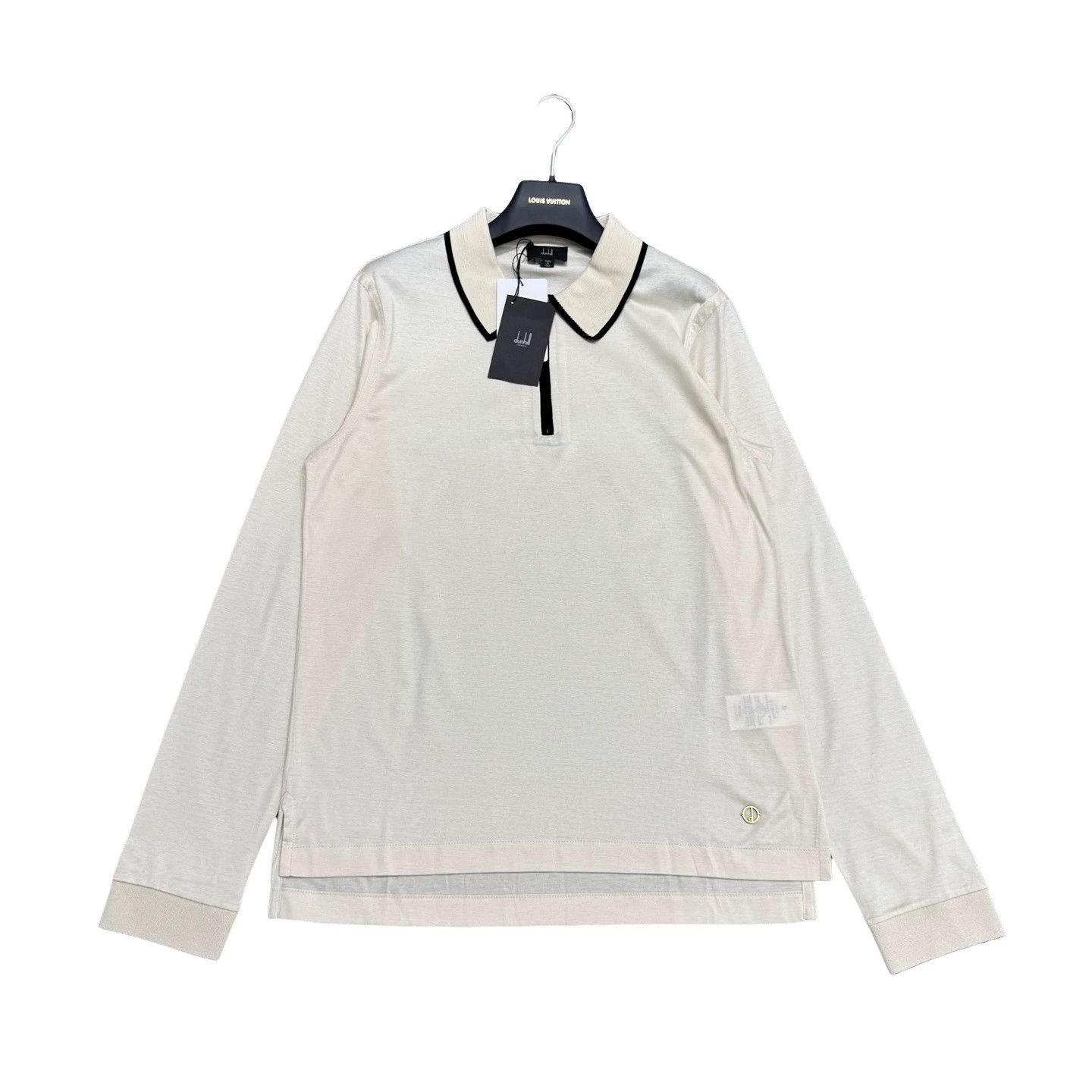 Alfred Dunhill Dunhill Contrast Trim Long Sleeve Knit Polo Size M Size US M / EU 48-50 / 2 - 1 Thumbnail