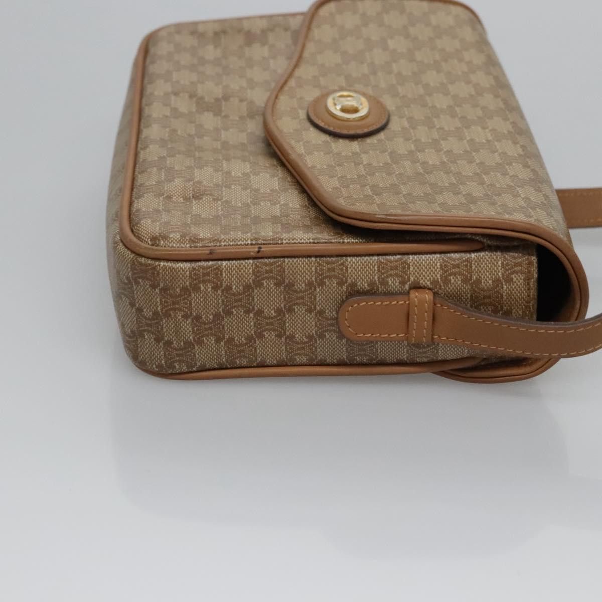 Celine CELINE Macadam Canvas Shoulder Bag Beige Gold Size ONE SIZE - 4 Thumbnail