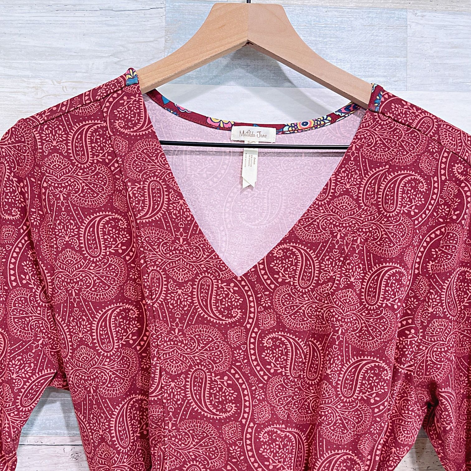 Other Matilda Jane Ariana Paisley Tie Waist Dress Red Womens Large Size L / US 10 / IT 46 - 2 Thumbnail