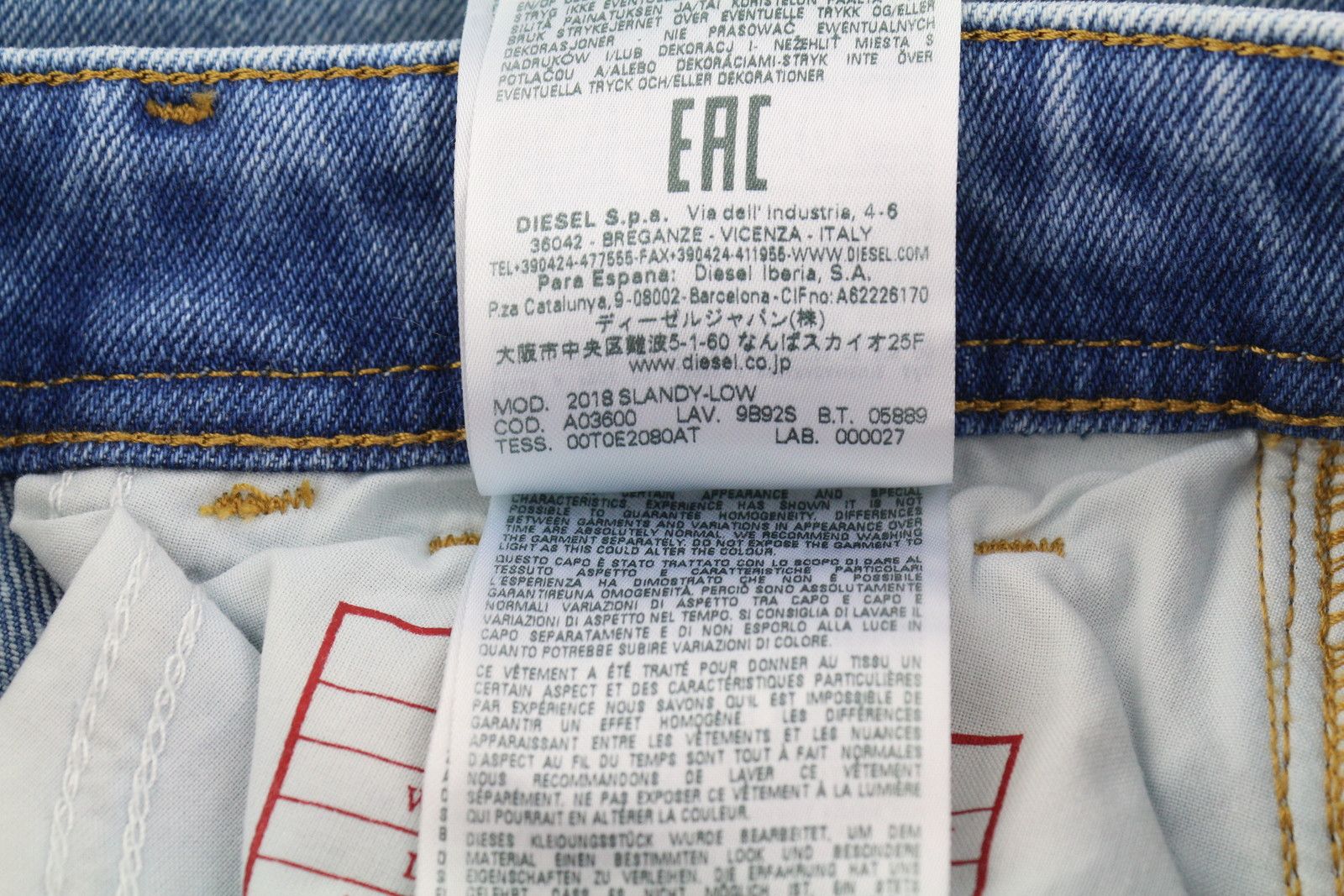 Diesel 2018 SLANDYLOW 9B92S W26/L32 Super Skinny Low Waist 40684 Size 26" / US 2 / IT 38 - 10 Thumbnail