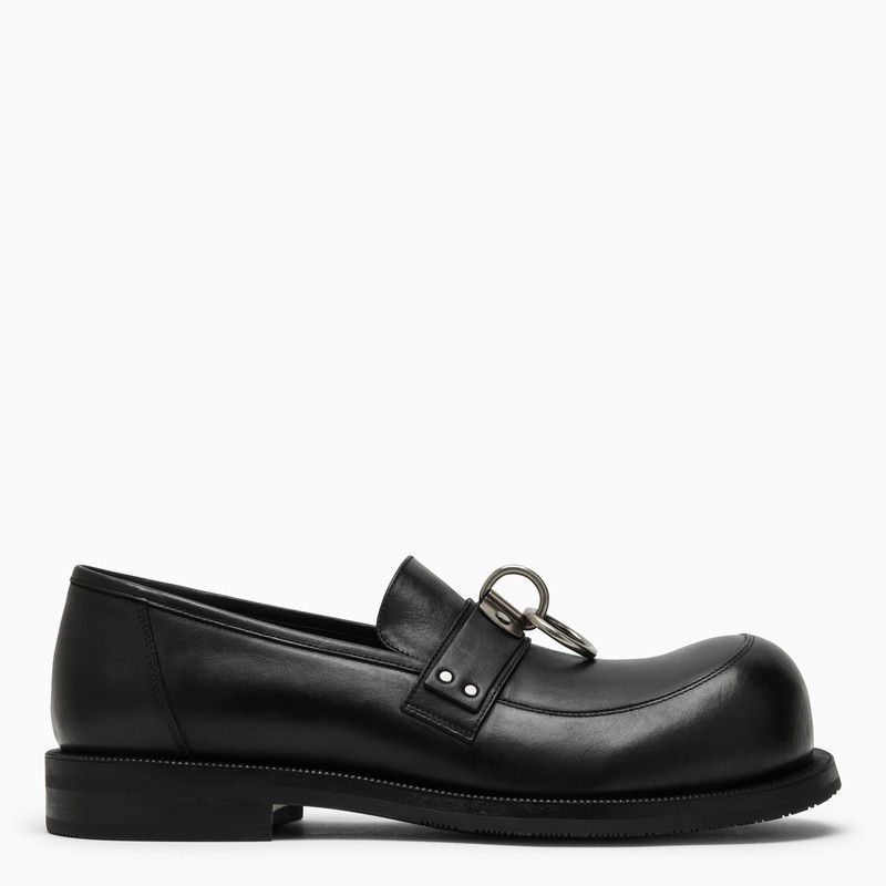 image of Martine Rose Black Leather Loafer With Ring Detail, Men's (Size 7)
