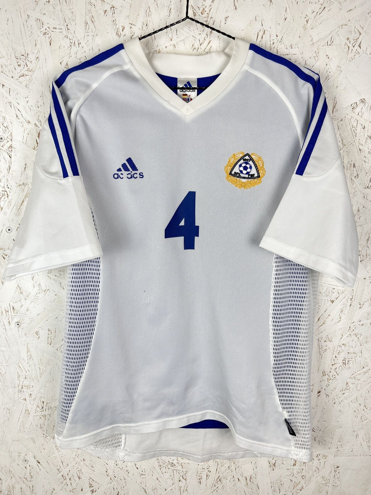 Adidas 00s Adidas Finland #4 Sami Hyypia 2002/03 Home Soccer Jersey Size US M / EU 48-50 / 2 - 3 Thumbnail