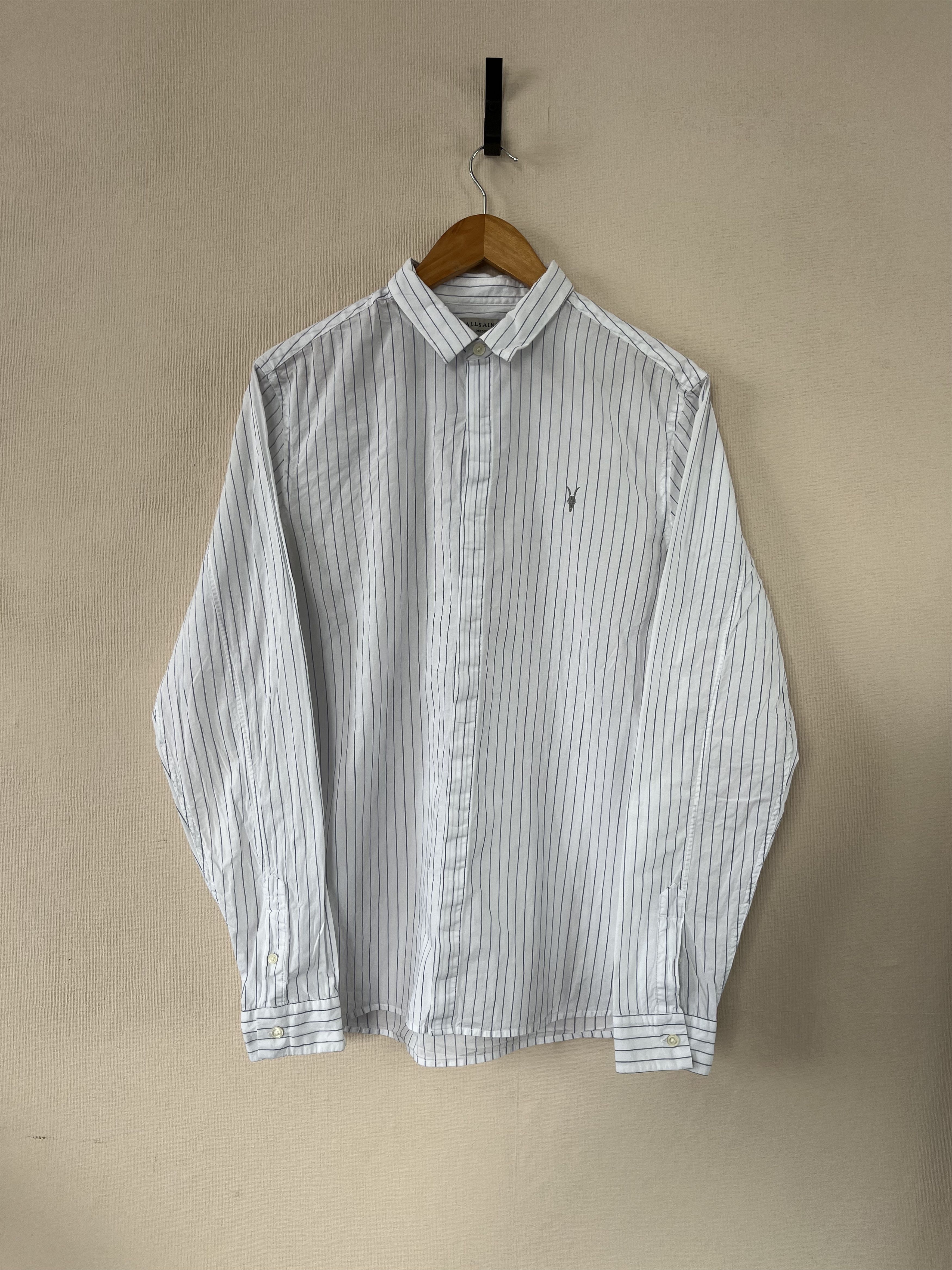 Allsaints Allsaints Men's AUSTIN LS Striped SHIRT Cotton Button Up Size US M / EU 48-50 / 2 - 2 Thumbnail