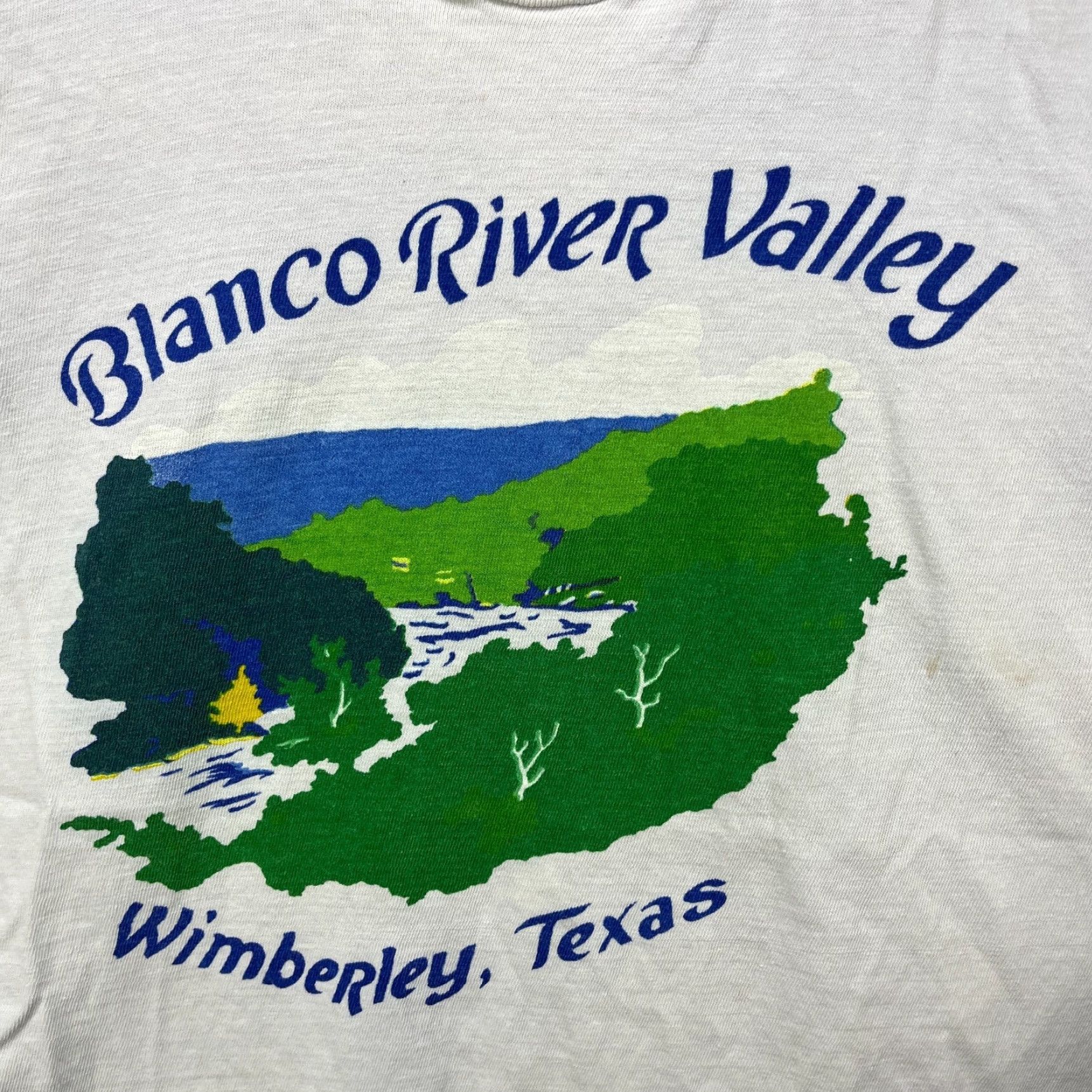 Hanes VINTAGE Hanes T-Shirt Men Large White River Valley Wimberley Texas 70s Nature Size US L / EU 52-54 / 3 - 6 Thumbnail