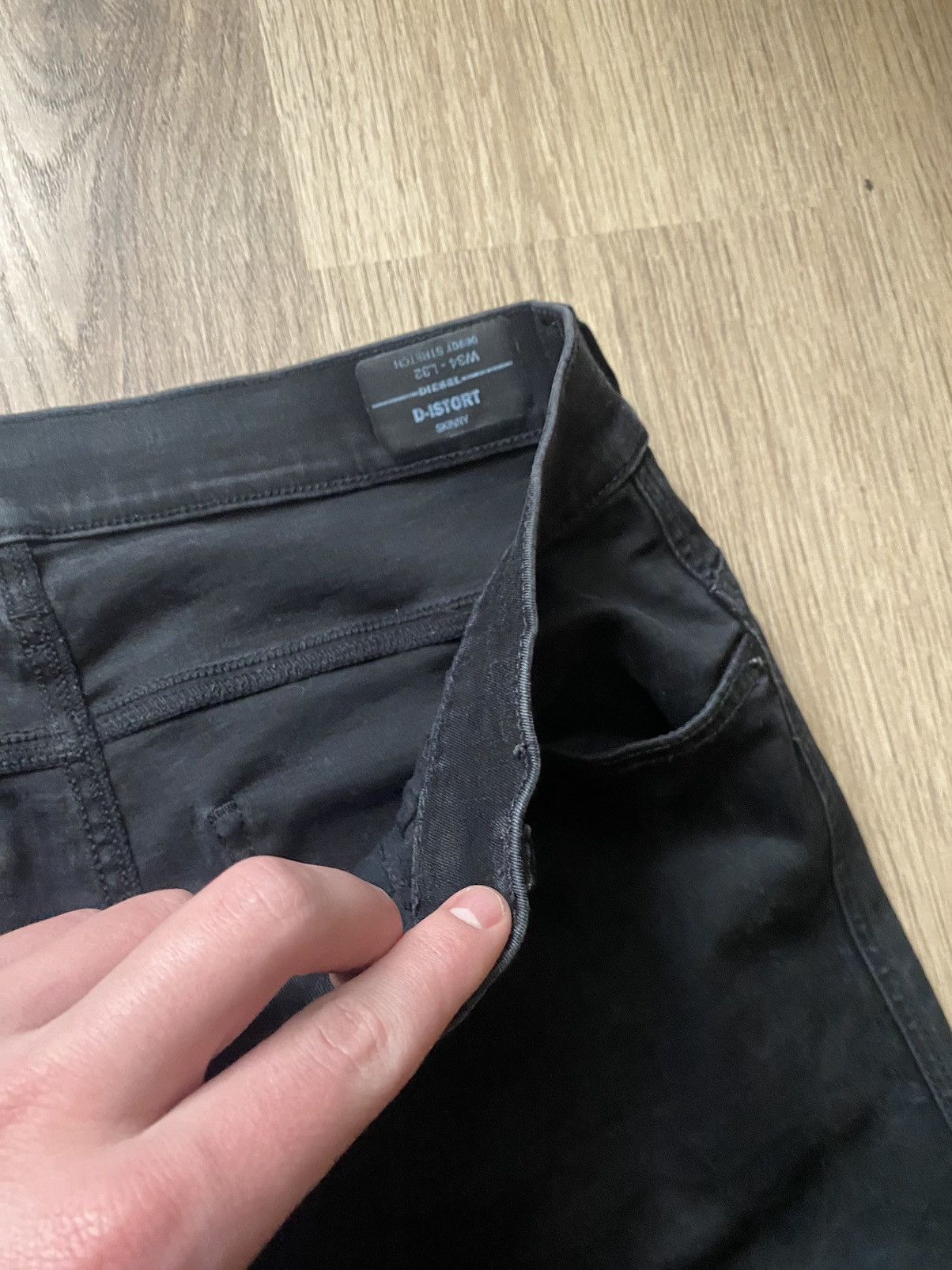 Diesel × Diesel Black Gold × Vintage Vintage Diesel Big Logo Y2K Black Denim Jeans Size US 34 / EU 50 - 6 Thumbnail