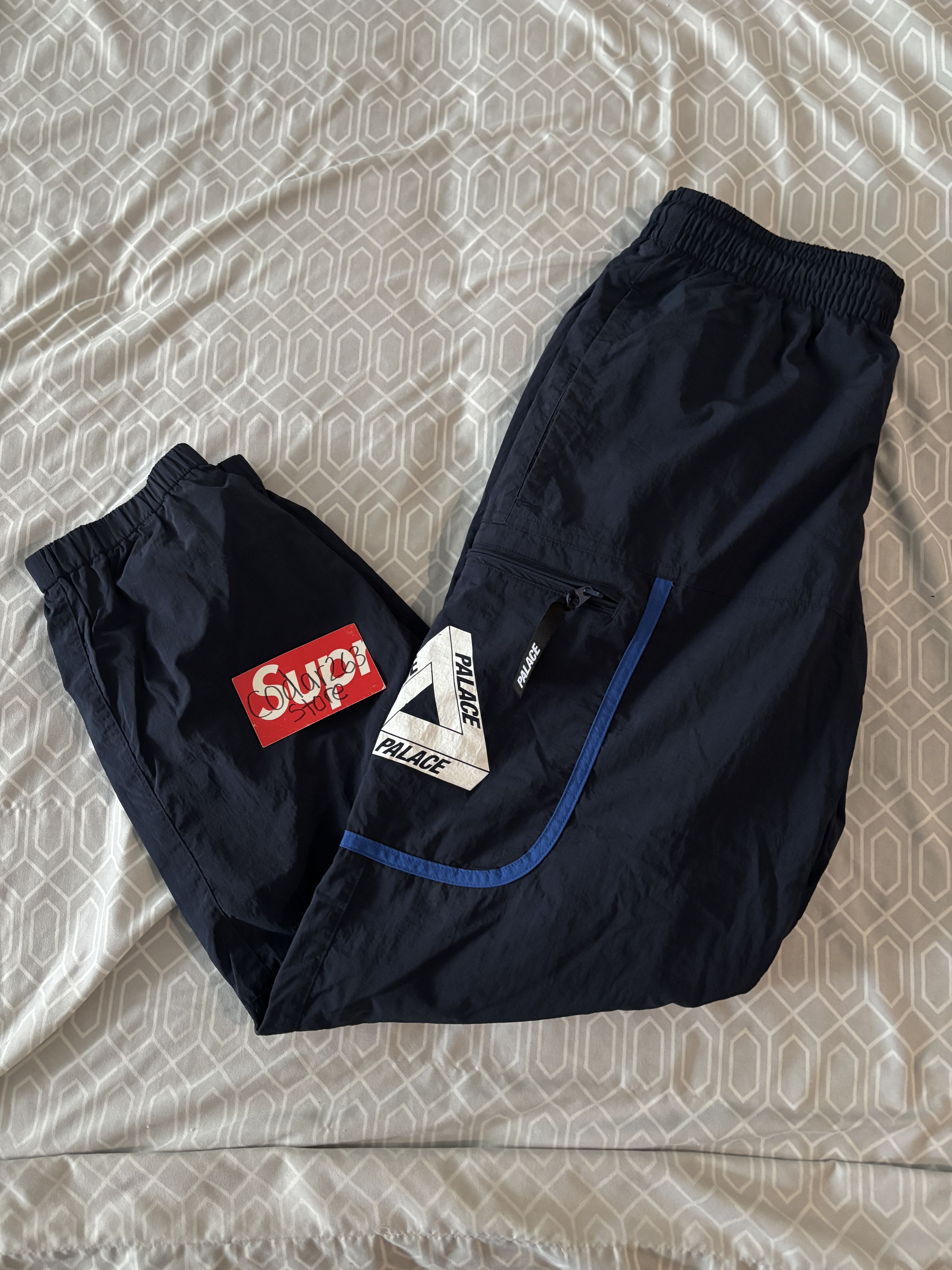 Palace 2017 Palace Over Park Shell Tri-Ferg Trackpants Navy Triferg Size US 30 / EU 46 - 1 Thumbnail