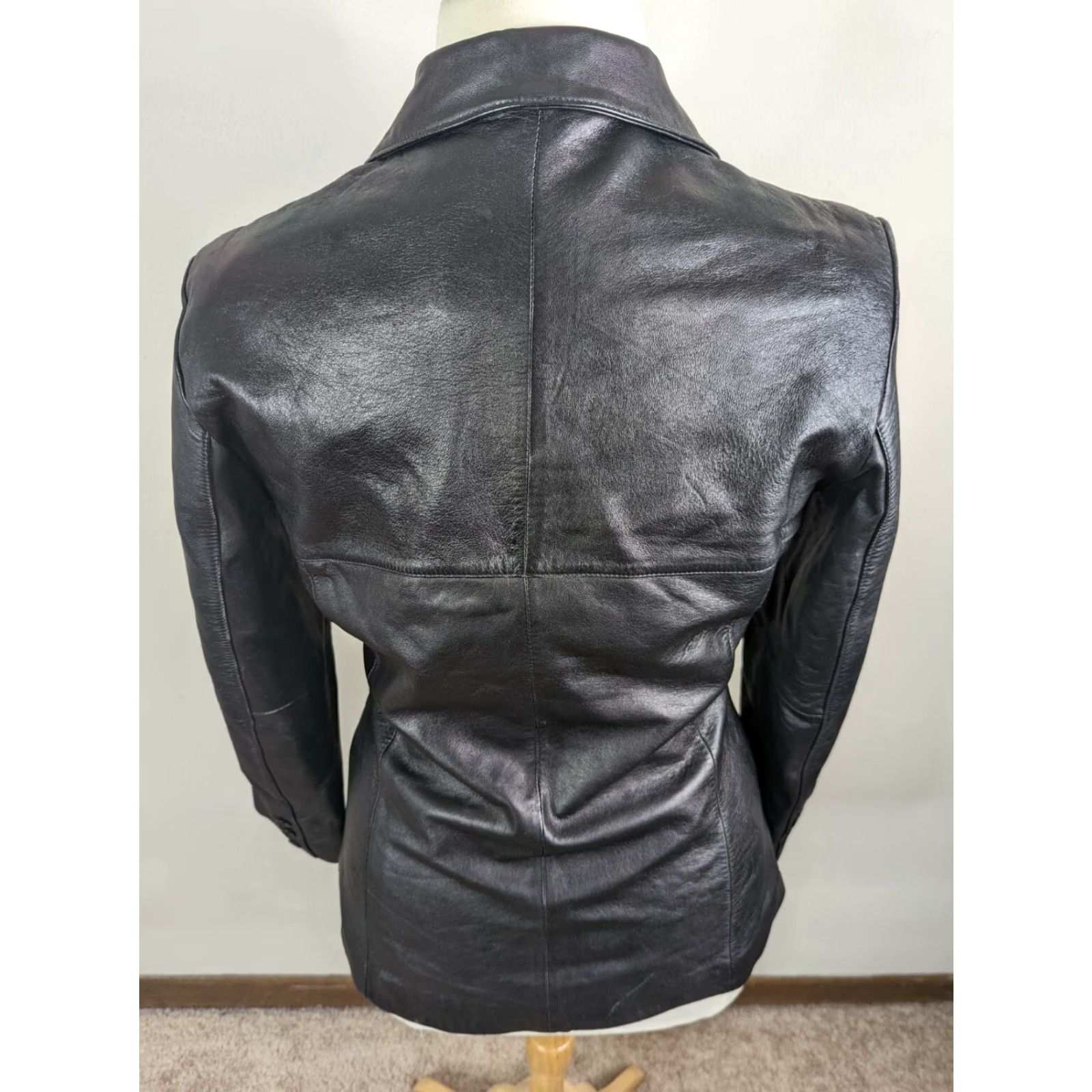 Vintage VINTAGE Wilsons Leather Coat Jacket Black Leather Biker Womens Large Size L / US 10 / IT 46 - 2 Thumbnail
