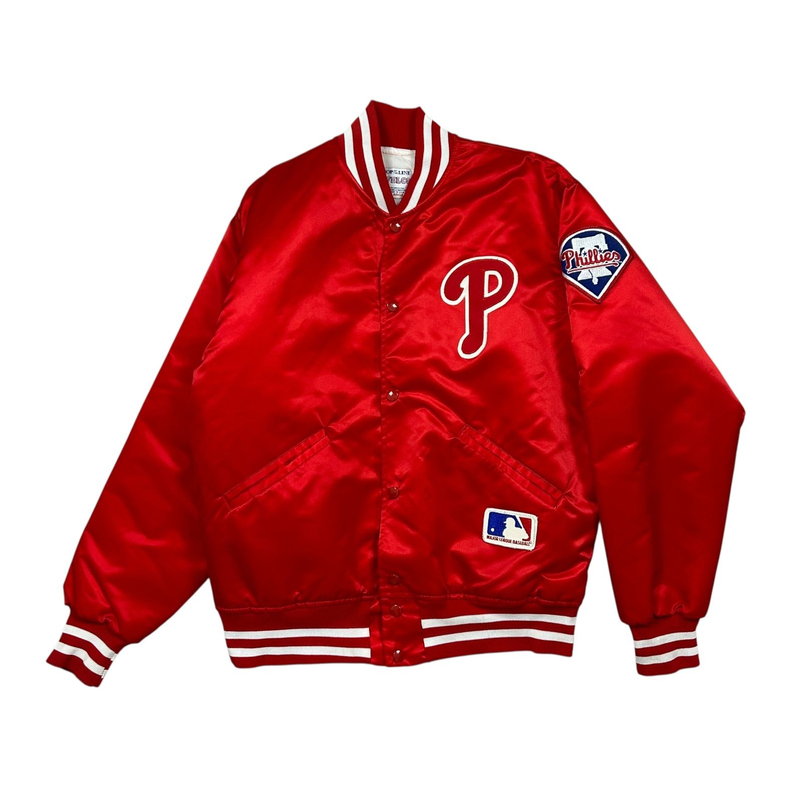 MLB VTG 90s PHILADELPHIA PHILLIES FELCO SATIN BOMBER JACKET Size US L / EU 52-54 / 3 - 1 Thumbnail