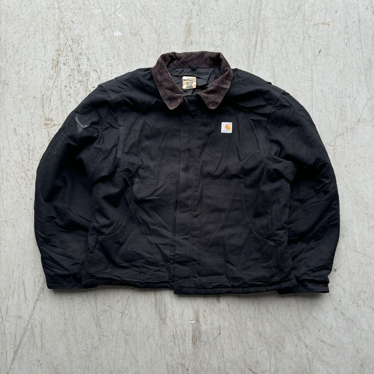 Carhartt × Vintage Vintage Carhartt J164 Black Distressed Jacket Workwear Sz L Size US L / EU 52-54 / 3 - 1 Thumbnail