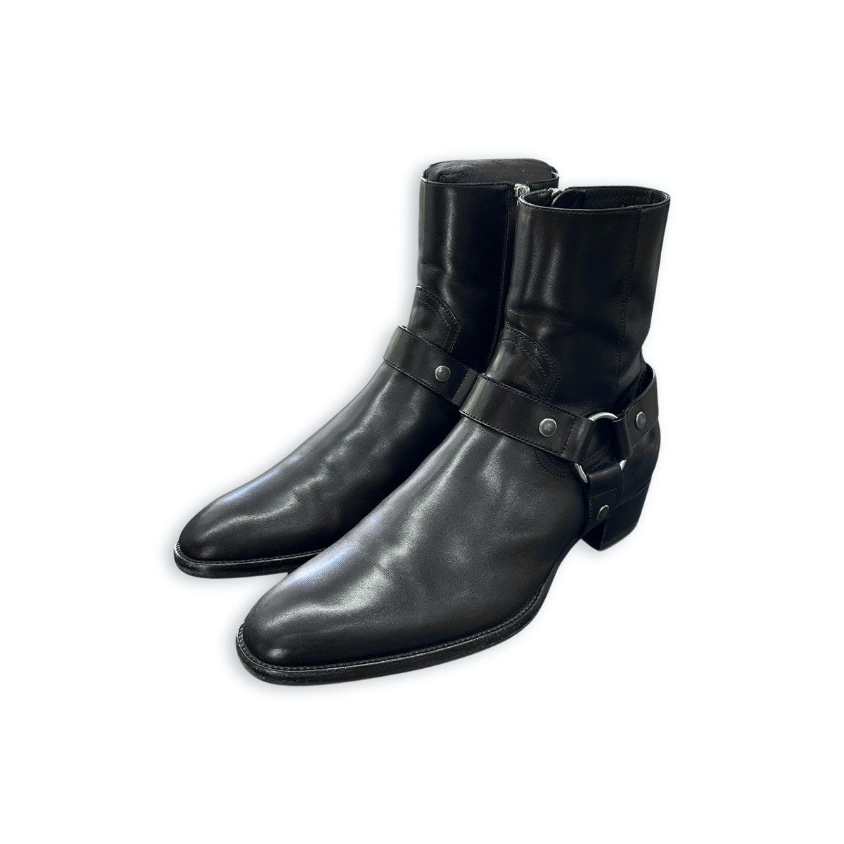 SAINT LAURENT WYATT HARNESS BOOTS BLACK Boots