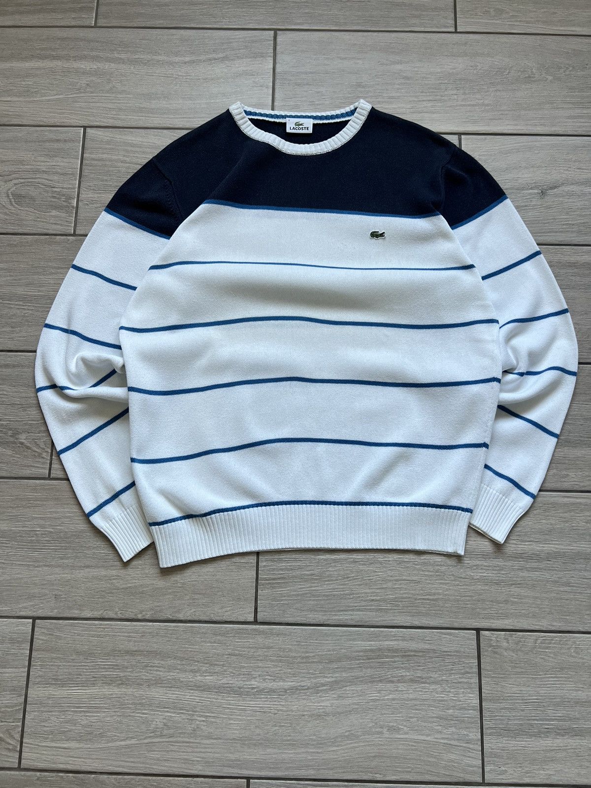 Lacoste Vintage Lacoste Sweater Striped Knit Baggy 90s France 🇫🇷 Size US XL / EU 56 / 4 - 4 Thumbnail