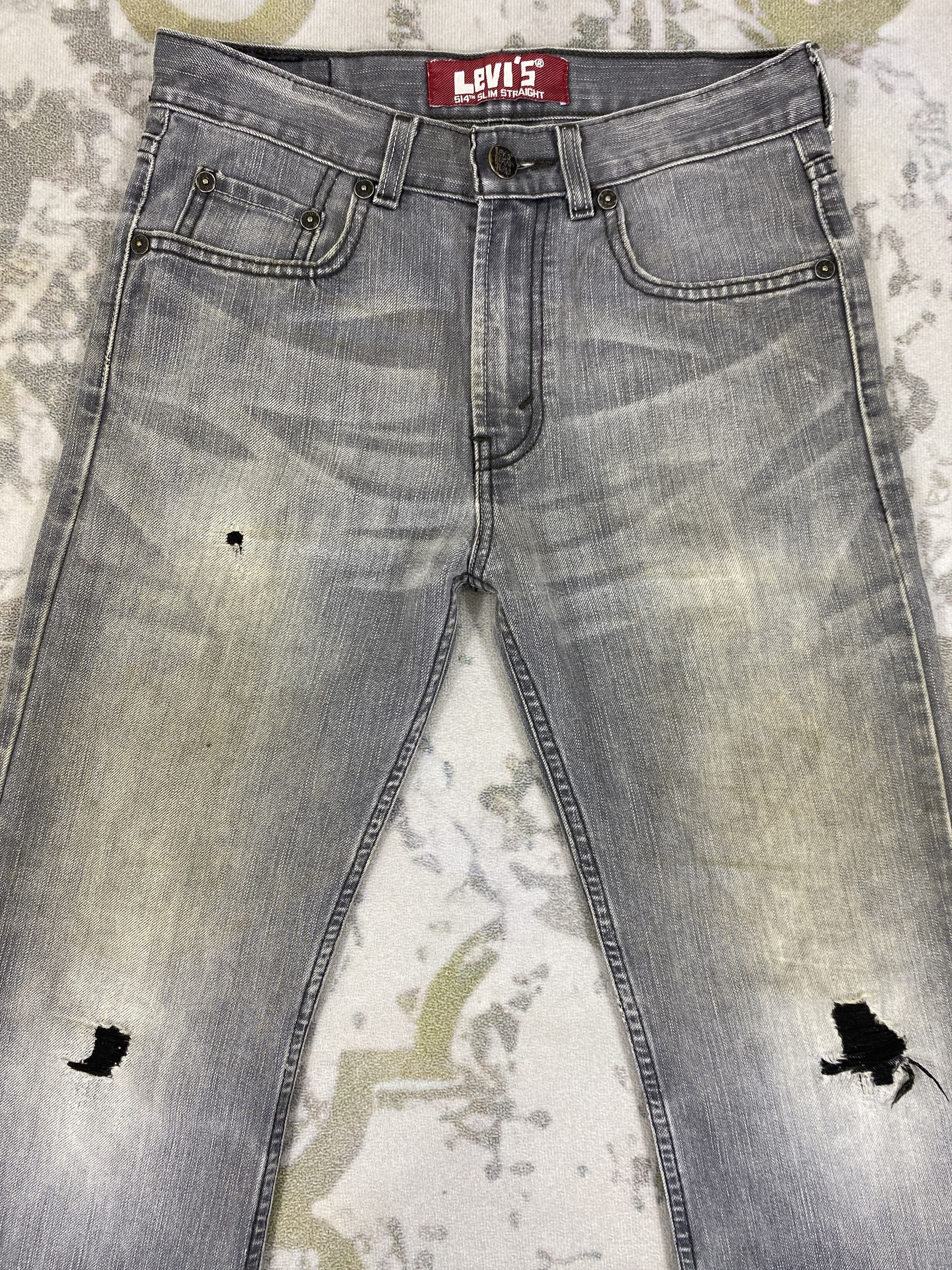Levi's Distressed Grey Vintage Levi's 514 29x28.5 Denim -JN1932 Size US 29 - 3 Thumbnail