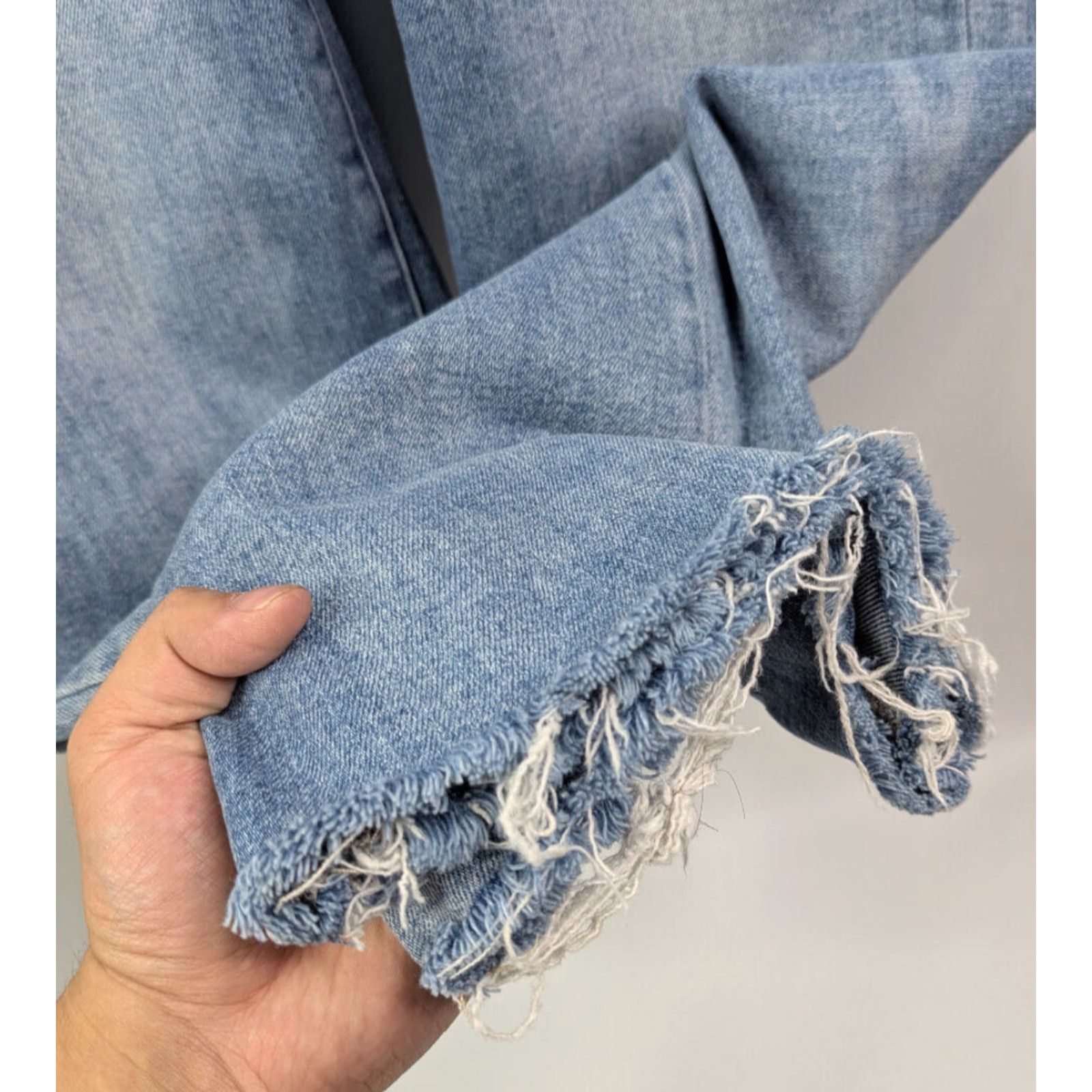 Vintage Judy Blue Fairmont High Rise Wide Leg Raw Hem Jeans Womens 13/31 Jeans Size 34" / US 12 / IT 48 - 3 Thumbnail