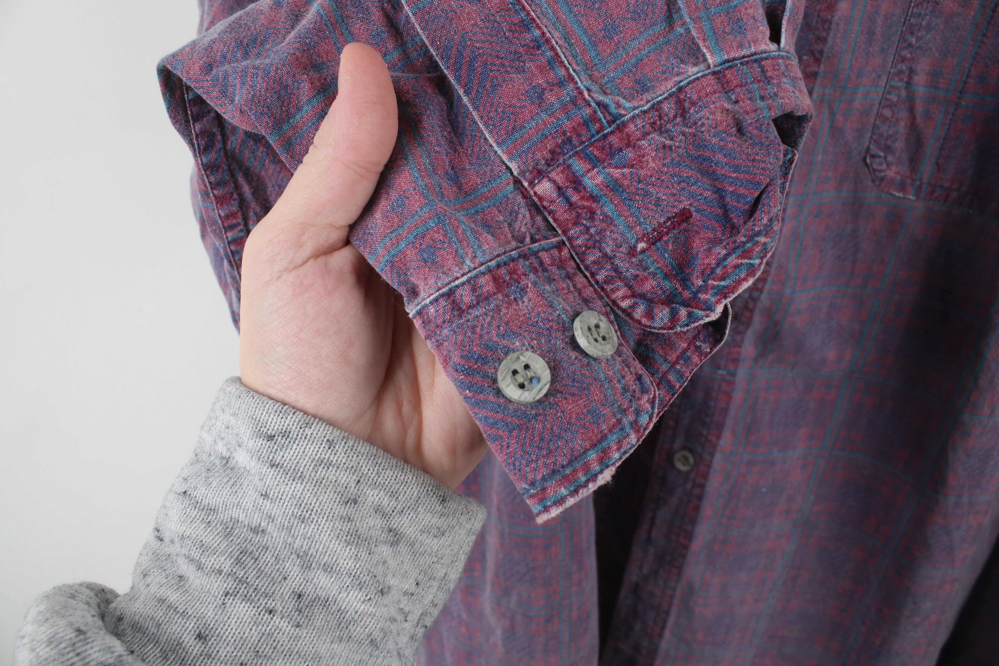 Vintage Vintage 90s Streetwear Checkered Plaid Collared Button Shirt Size US L / EU 52-54 / 3 - 8 Thumbnail