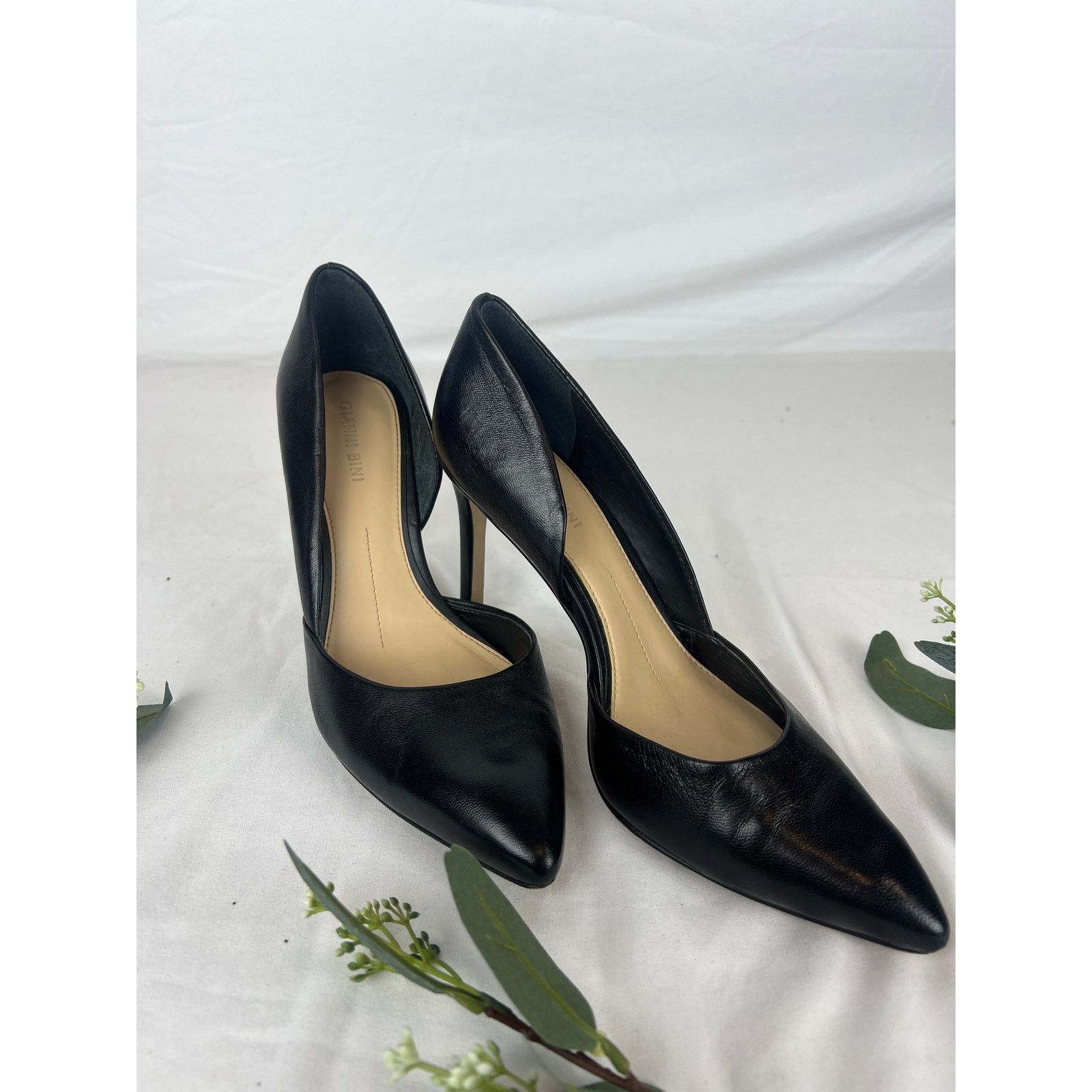 Gianni Valentino Gianni Bini Black Leather Pointed-Toe Pumps – Size 7.5 Size US 7.5 / IT 37.5 - 3 Thumbnail