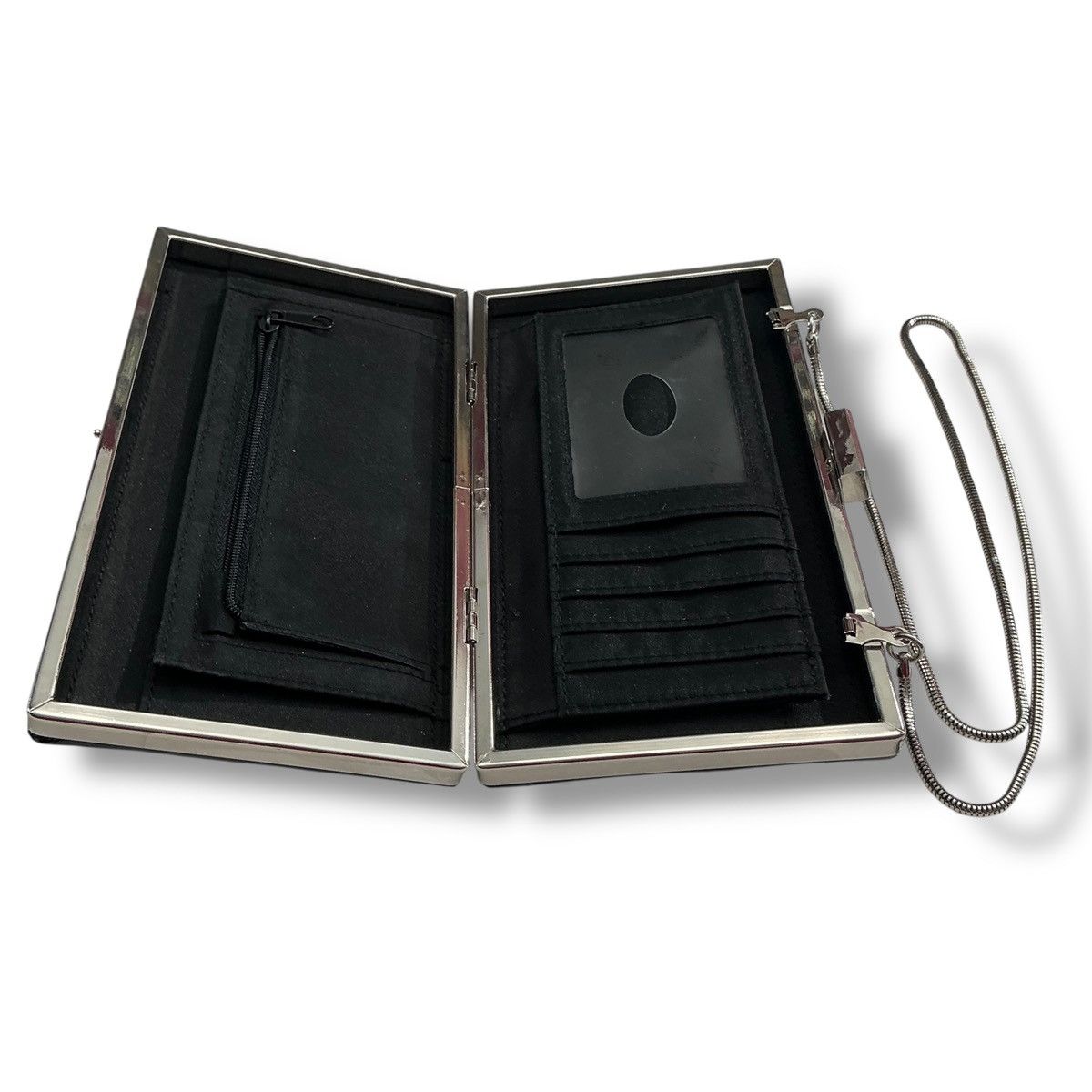 Other Miche Black Textured Clutch with Silver Chain Size ONE SIZE - 6 Thumbnail