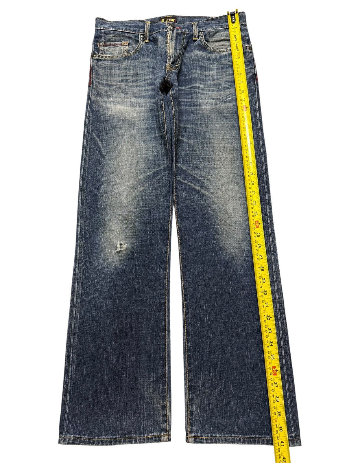Edwin Vintage 90s Japan Edwin Blue Trip Faded Wash Wide Leg Loose Size US 32 / EU 48 - 9 Thumbnail