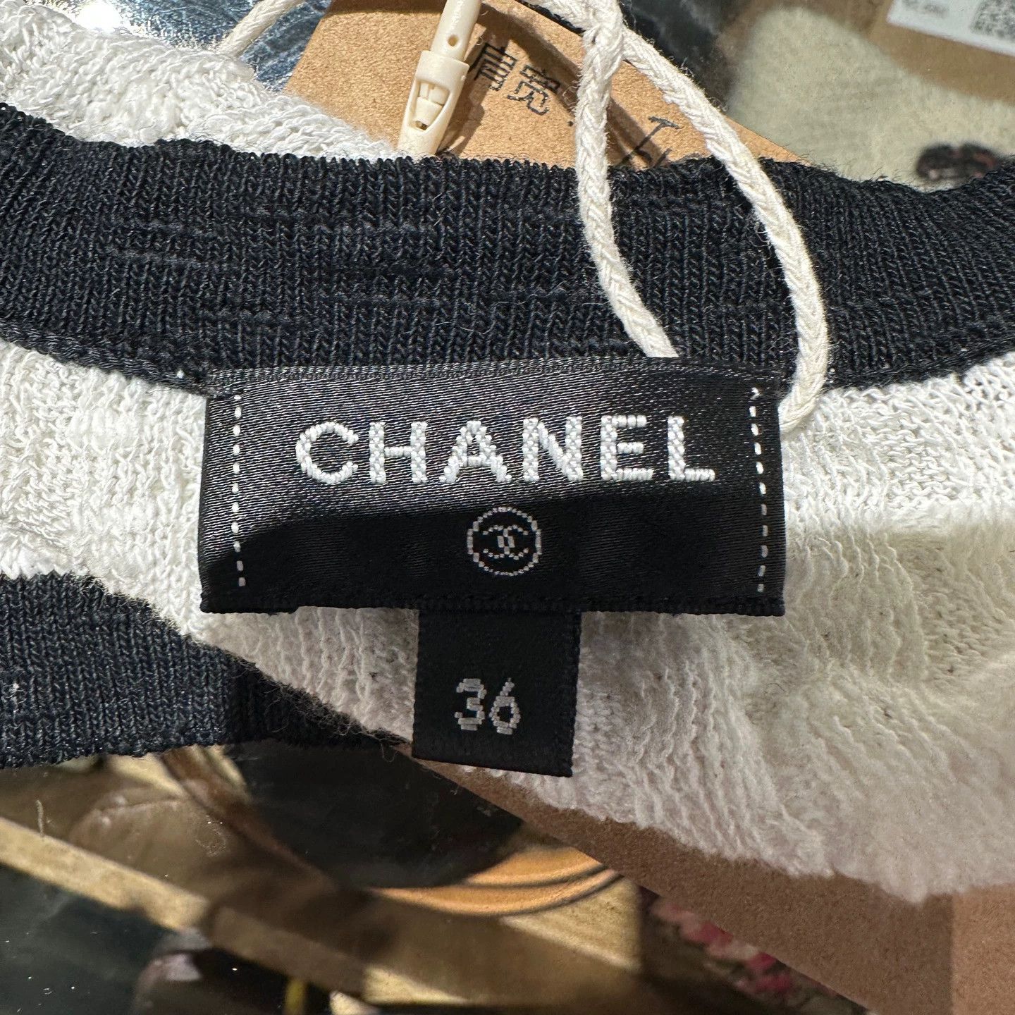 Chanel Chanel Black White Colorblock Halter Cami 36 Cotton Size XS / US 0-2 / IT 36-38 - 3 Thumbnail