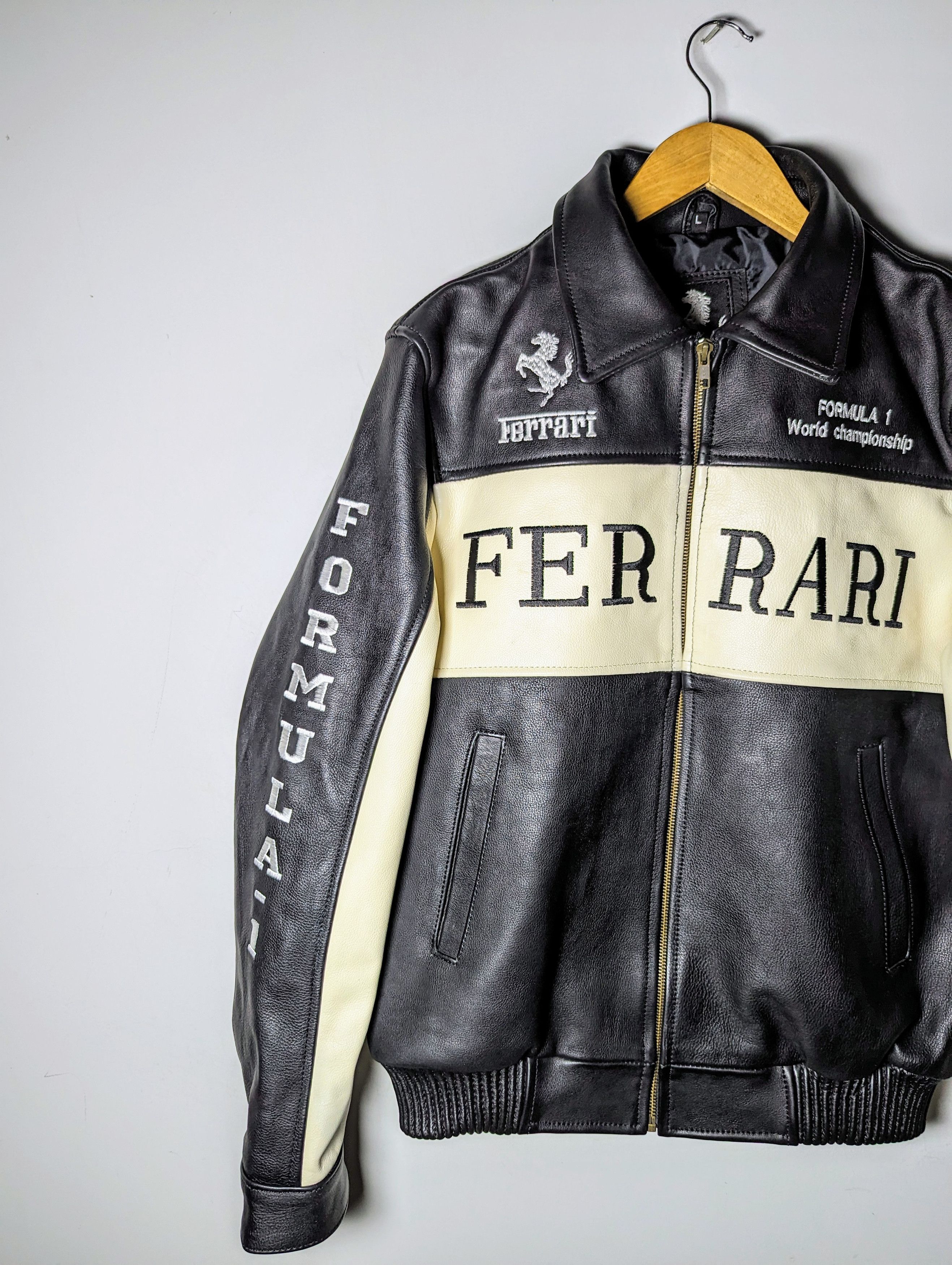 Ferrari 🔥 FERRARI 🔥 RACING LEATHER JACKET BOMBER FIT Size US L / EU 52-54 / 3 - 3 Thumbnail