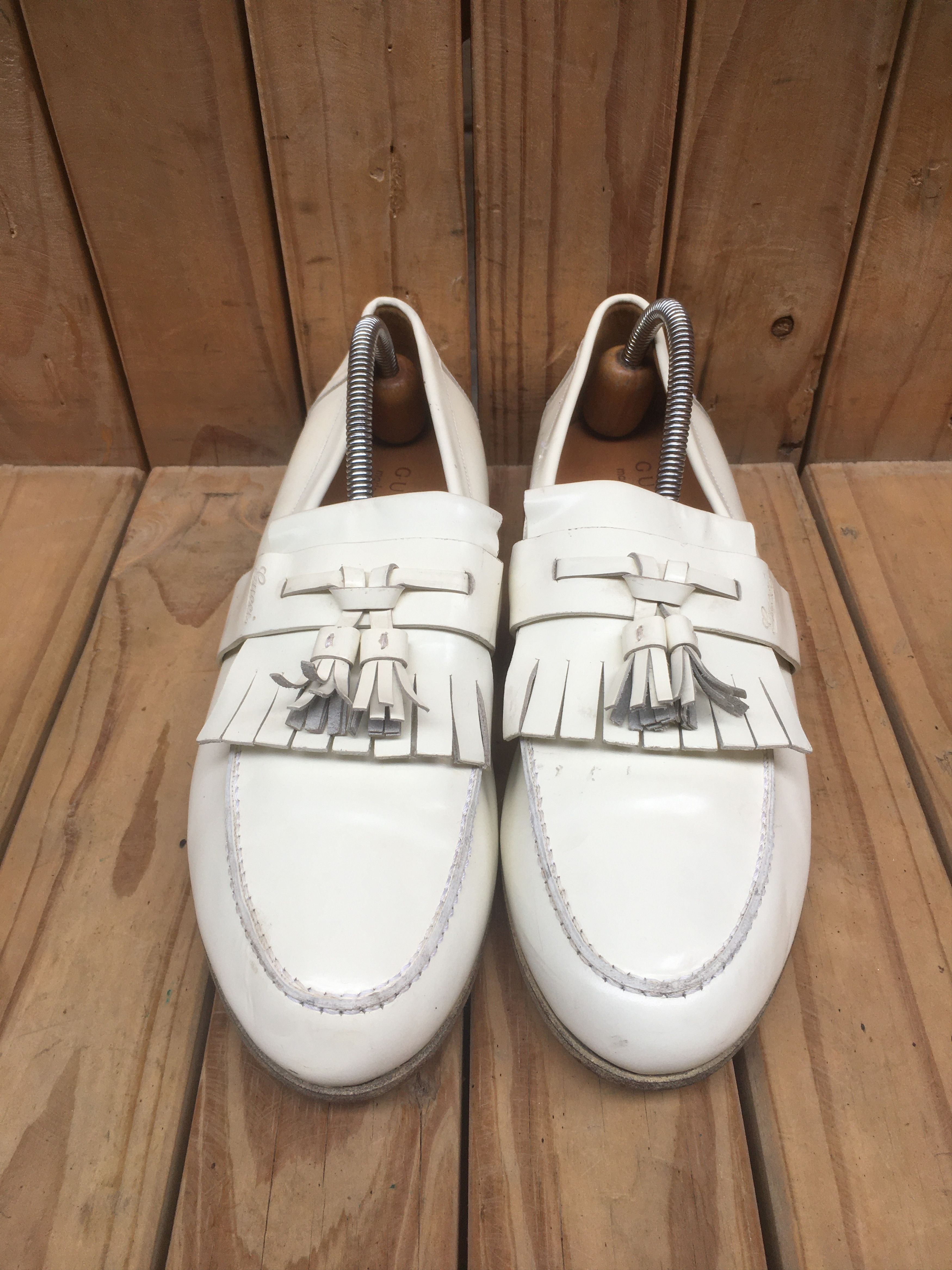 Gucci Gucci 216146 Cream Men's leather Loafers USA 7.5 EUR 41 Size US 7.5 / EU 40-41 - 8 Thumbnail