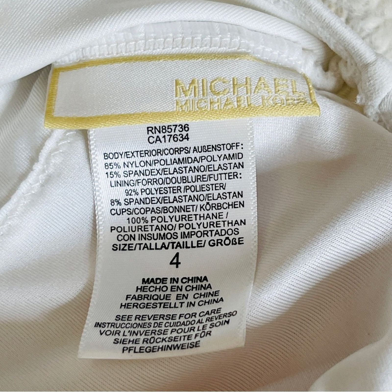 Michael Kors MICHAEL Michael Kors Halter-Neck Solid One-Piece Swimsuit Size ONE SIZE - 5 Thumbnail