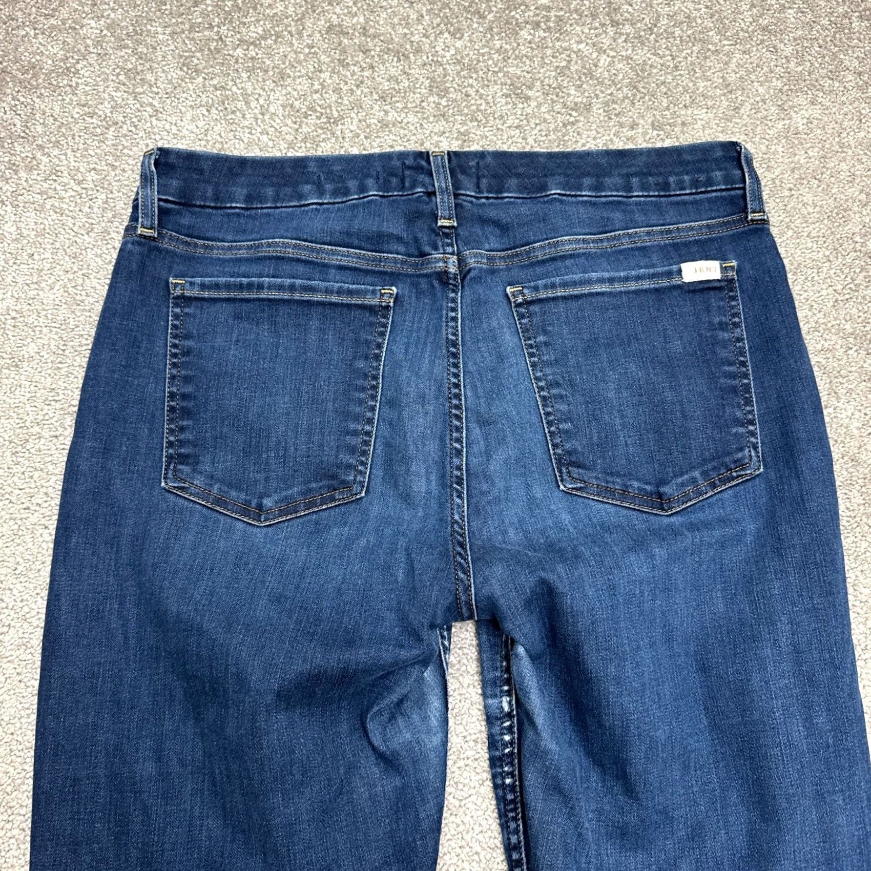 7 For All Mankind Jen7 7 For All Mankind Slim Boyfriend Denim Jeans Womens 12 Dark Wash Distressed - Minor Size 34" / US 12 / IT 48 - 5 Thumbnail