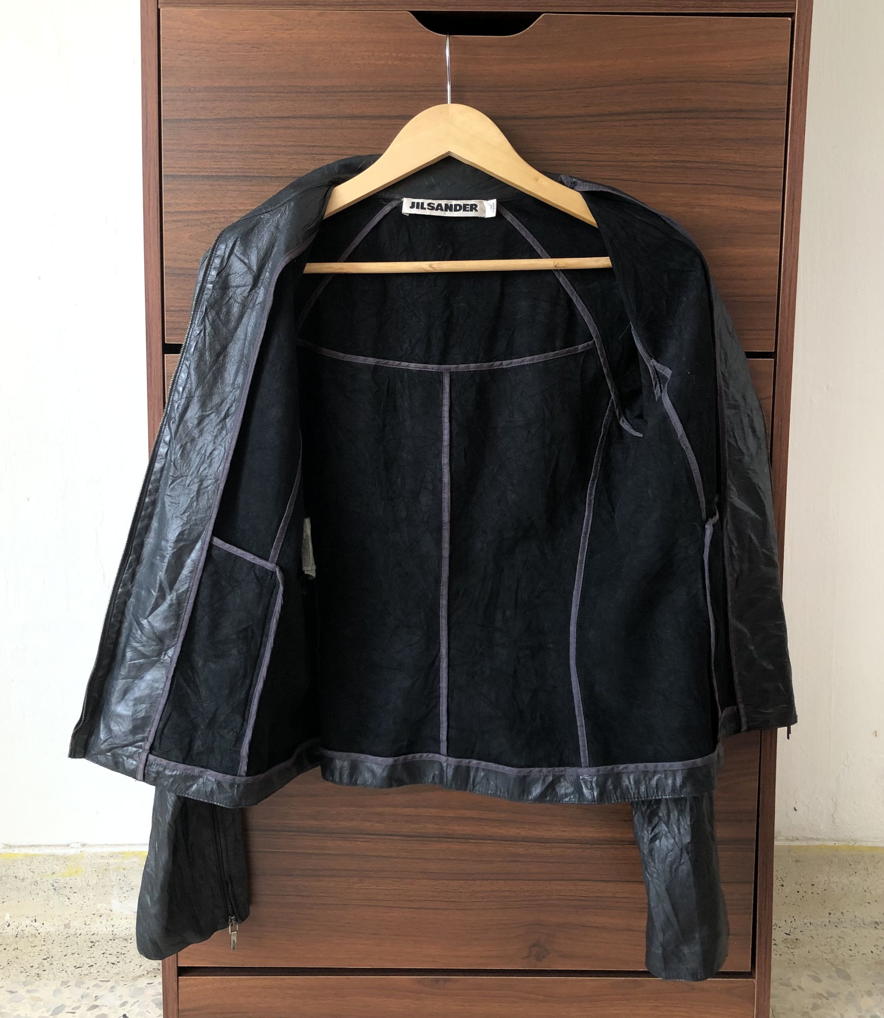 Jil Sander RARE🔥SS06 JIL SANDER BY RAF SIMONS BIKER LAMBSKIN Size S / US 4 / IT 40 - 2 Thumbnail