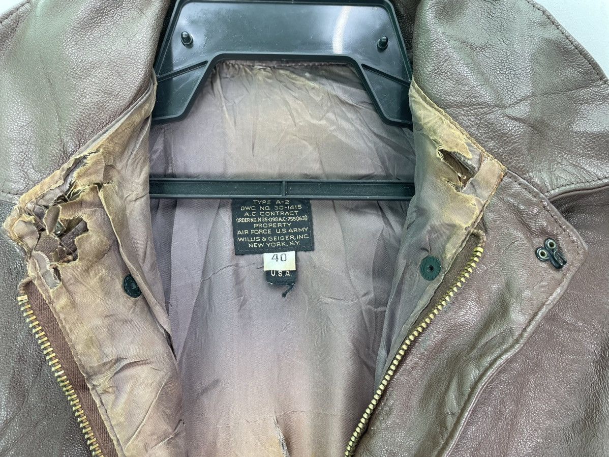 Vintage × Willis & Geiger Vtg Willis & Geiger A2 leather flight bomber USAF jacket Size US XXS / EU 40 - 4 Thumbnail