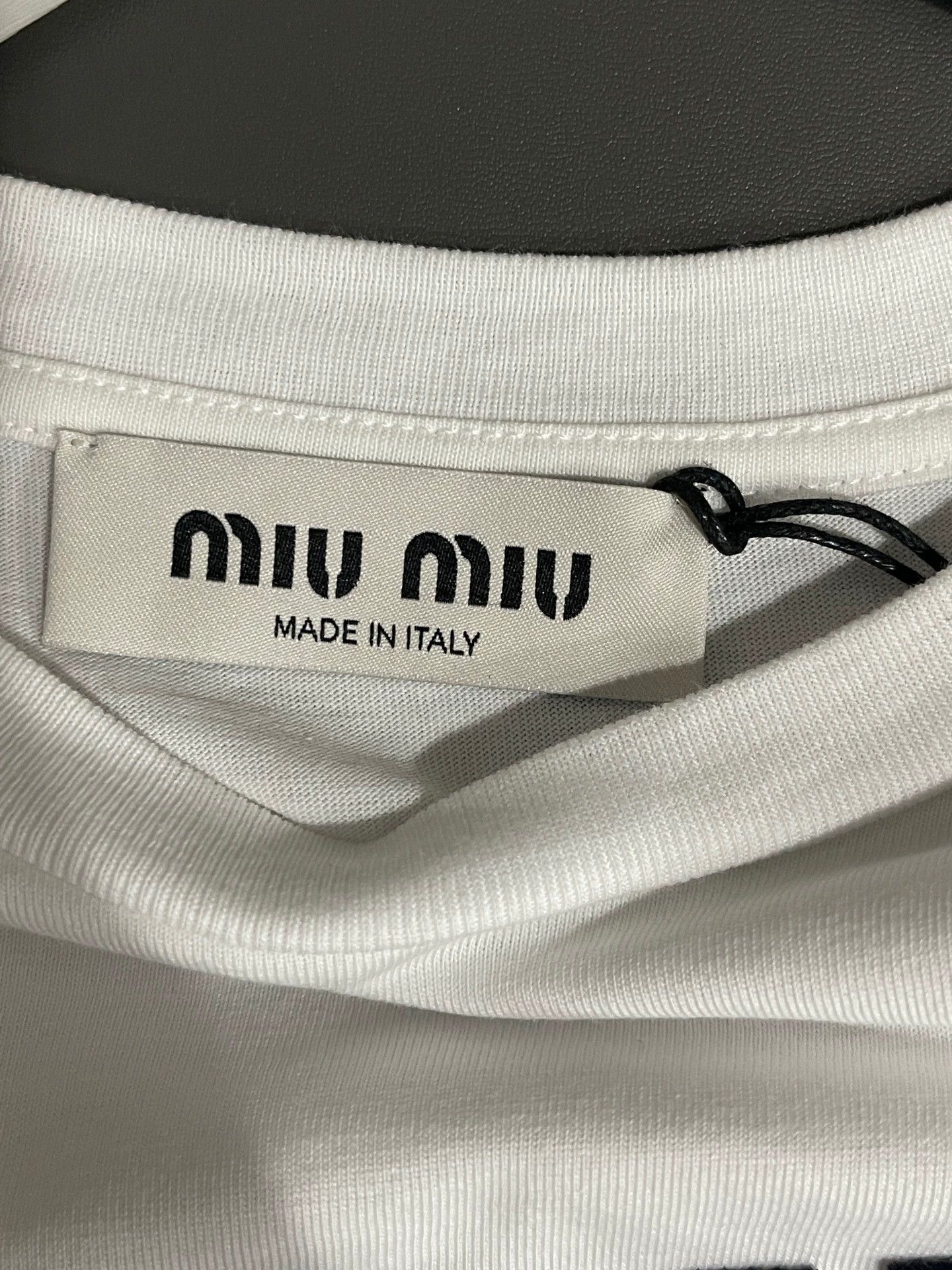 Miu Miu MIU MIU women's patch logo short-sleeve top S Size S / US 4 / IT 40 - 6 Thumbnail