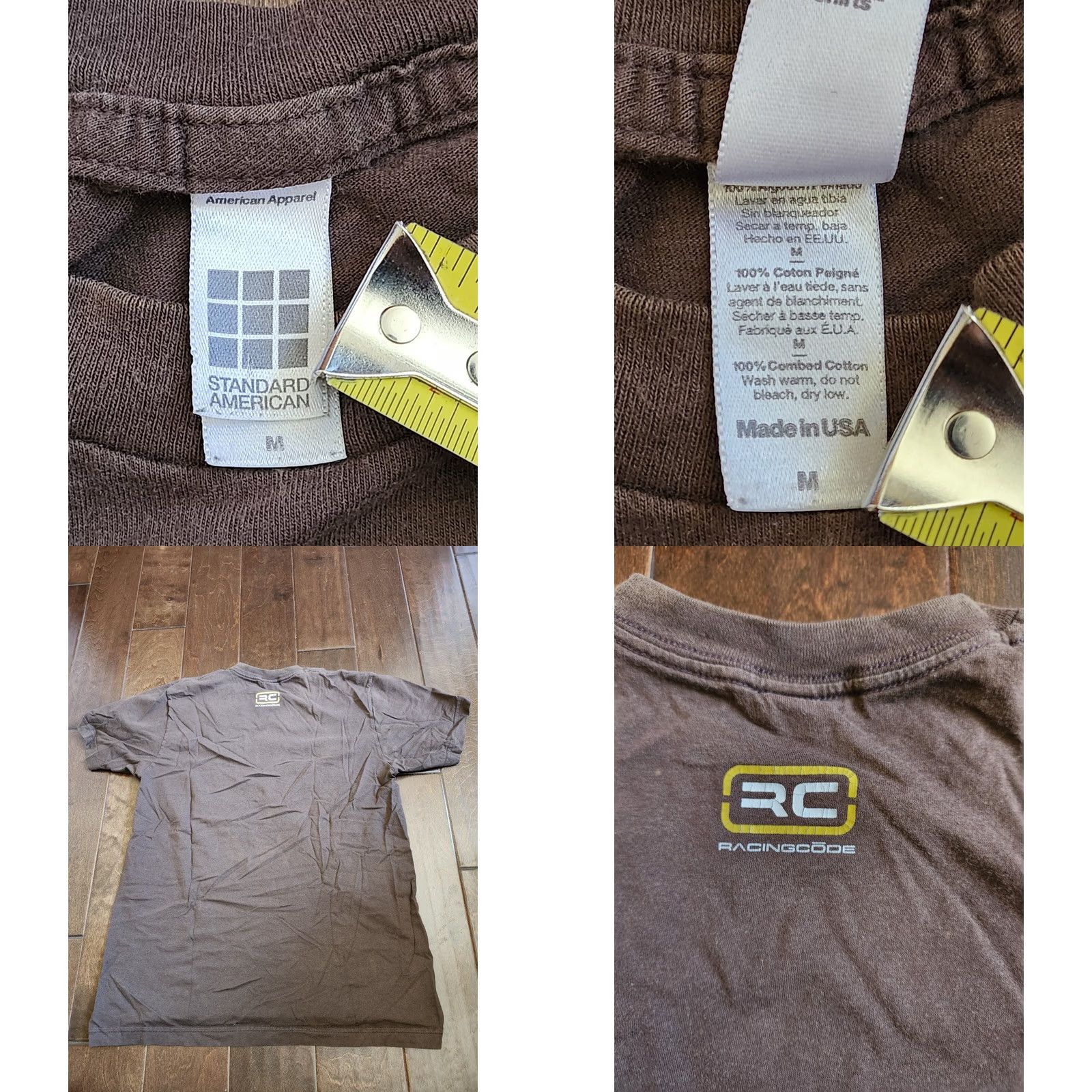 American Apparel American Apparel T-Shirt Mens Racing Code DRIFT Brown M Sz M Crew Neck Cotton All Seasons" Size US M / EU 48-50 / 2 - 10 Thumbnail