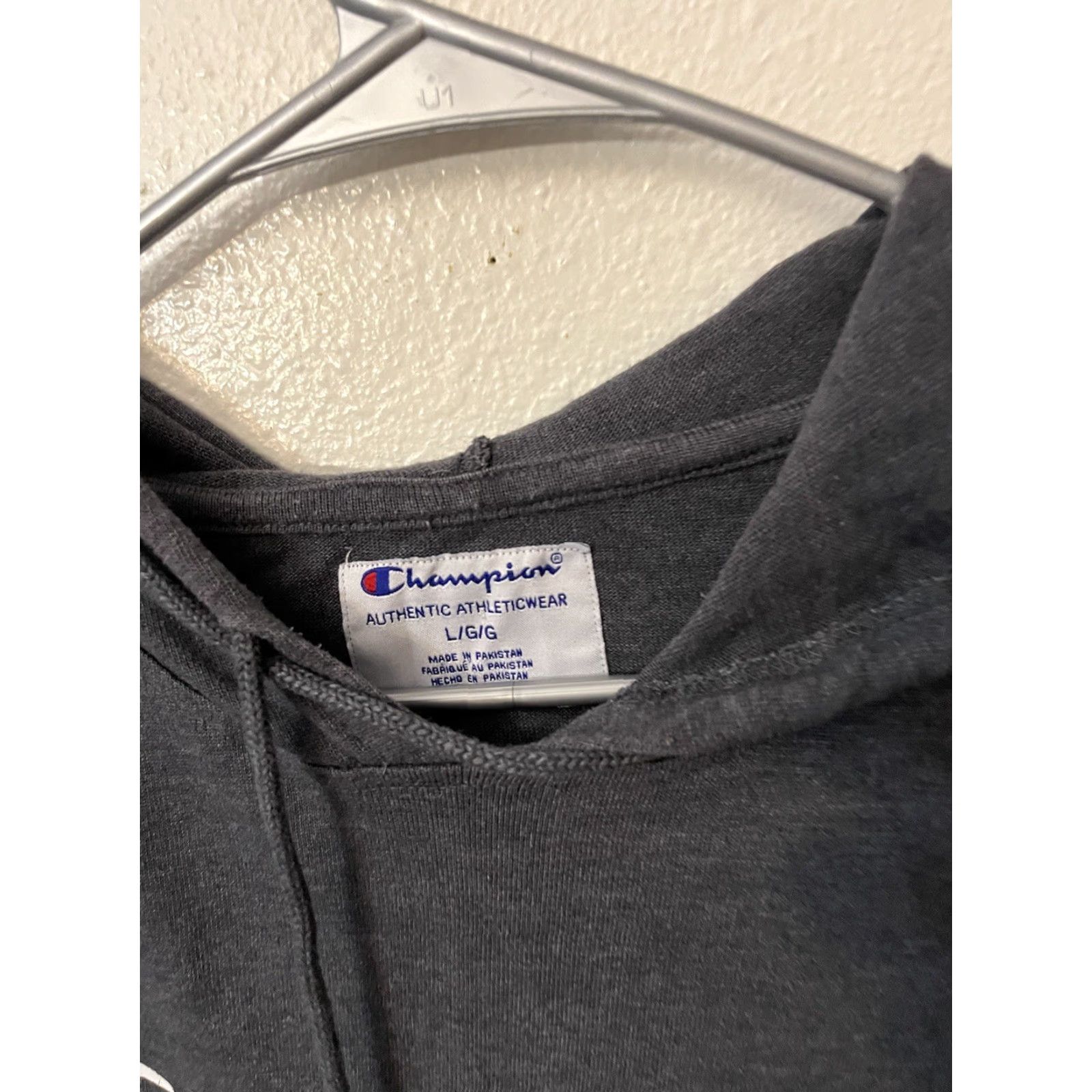 Champion Champion Mens Large Hoodie Gray Spell Out Tee Shirt Long Sleeve Size US L / EU 52-54 / 3 - 2 Thumbnail