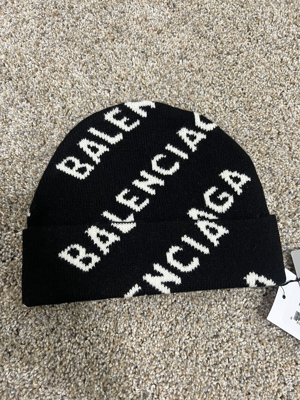 image of New Balenciaga Reversible Beanie in Black, Men's
