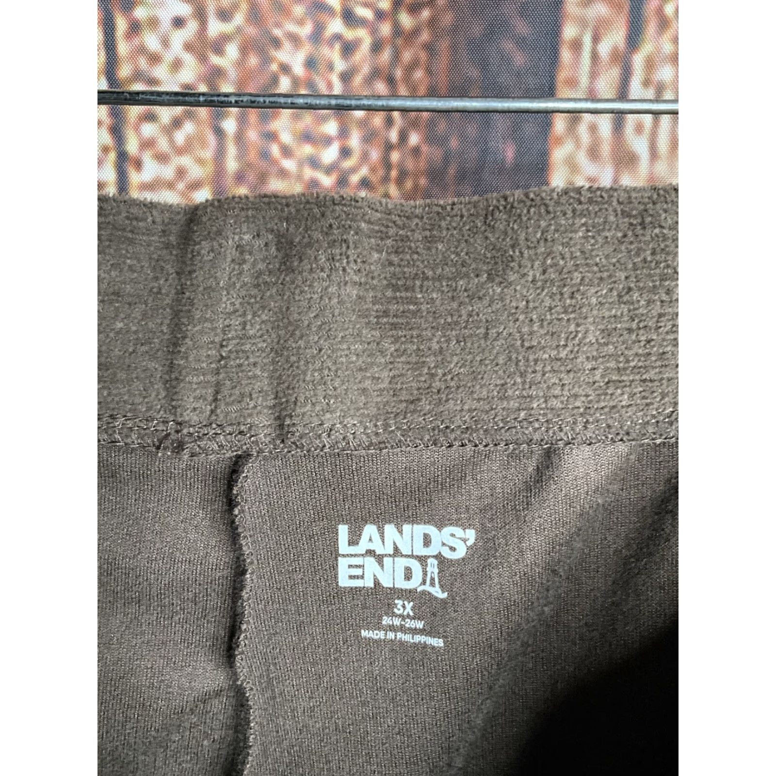 Lands' End Lands' End Plus Size 3X Pants Corduroy Brown Sport Knit Wide Elastic Pockets Flat Front High Rise Casual Workwear Size 40" / US 18 - 3 Thumbnail