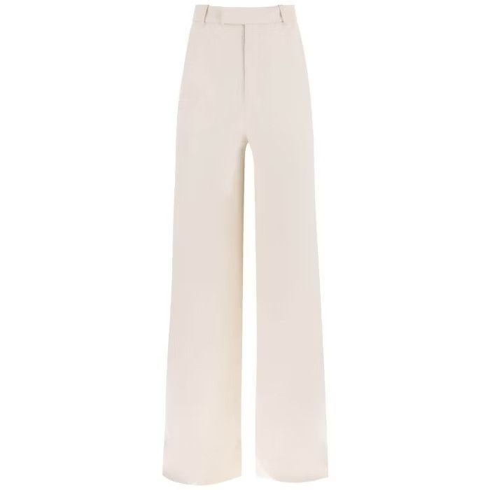 image of Saint Laurent Paris O1S22I1N0524 Palazzo Pants In White, Women's (Size 38)