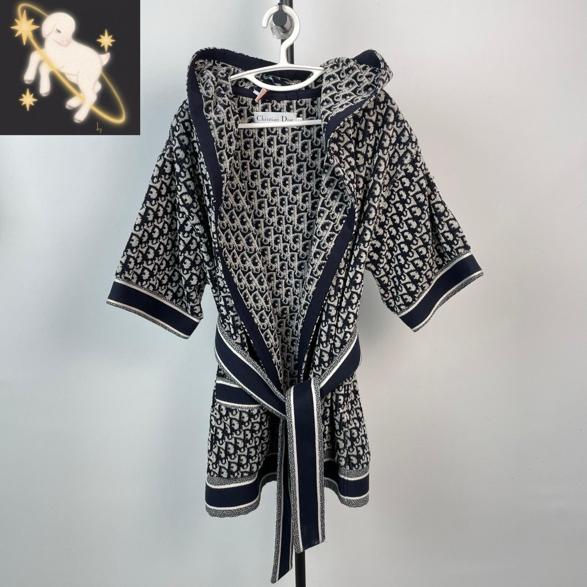 Dior Dior Chez Moi Navy Monogram Robe Coat Size M / US 6-8 / IT 42-44 - 1 Thumbnail