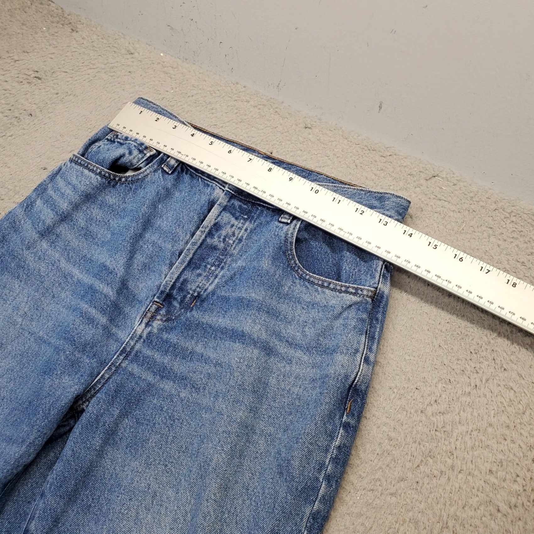 Pacsun PacSun Jeans Womens 27 Blue Denim Frayed Hem High Rise Straight Leg Button Fly Shirt? Size 27" / US 4 / IT 40 - 3 Thumbnail