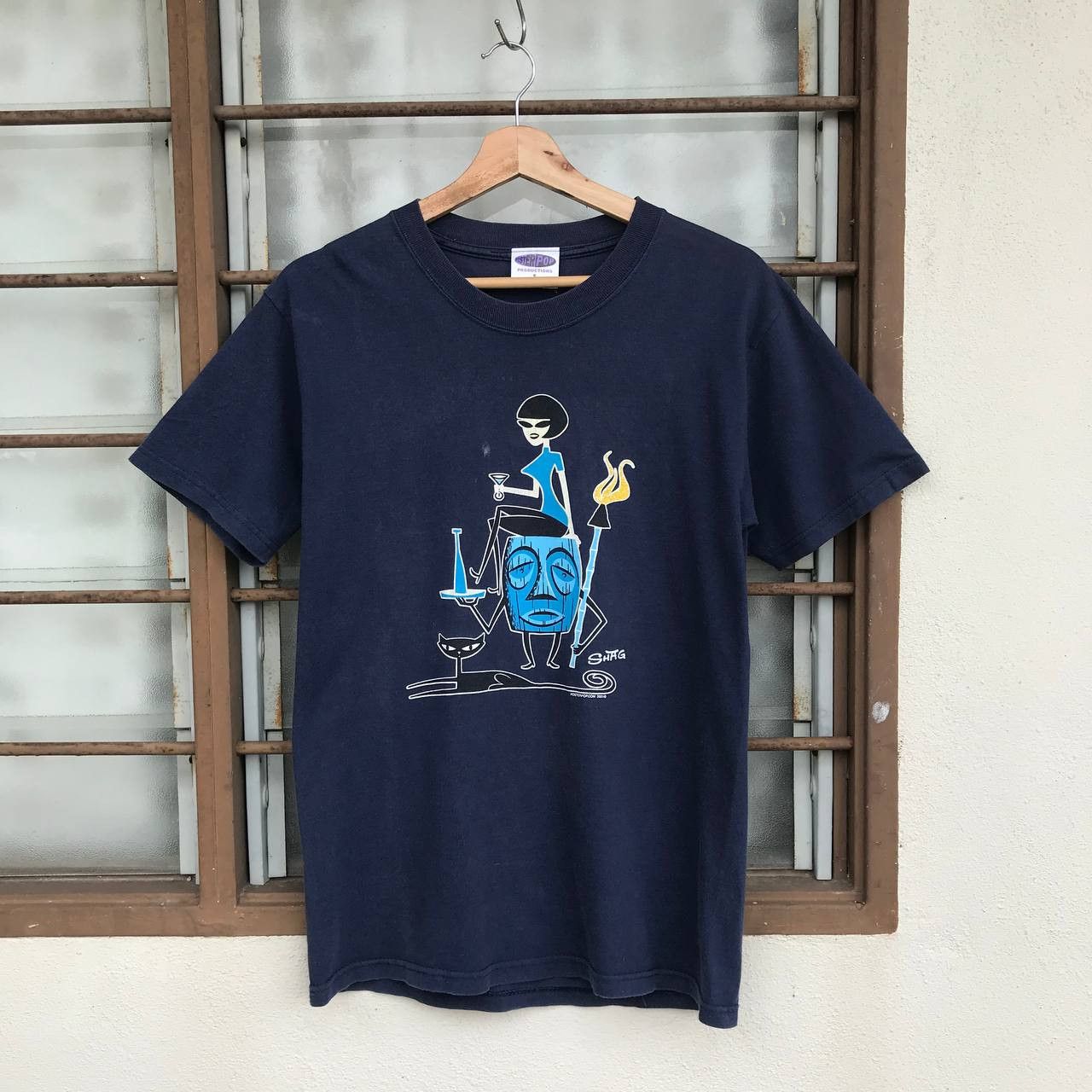 Hook-Ups × Vintage VINTAGE Y2K POSTERPOP SHAG SKATEBOARD HOOK-UPS FADED BLU Size US S / EU 44-46 / 1 - 1 Thumbnail