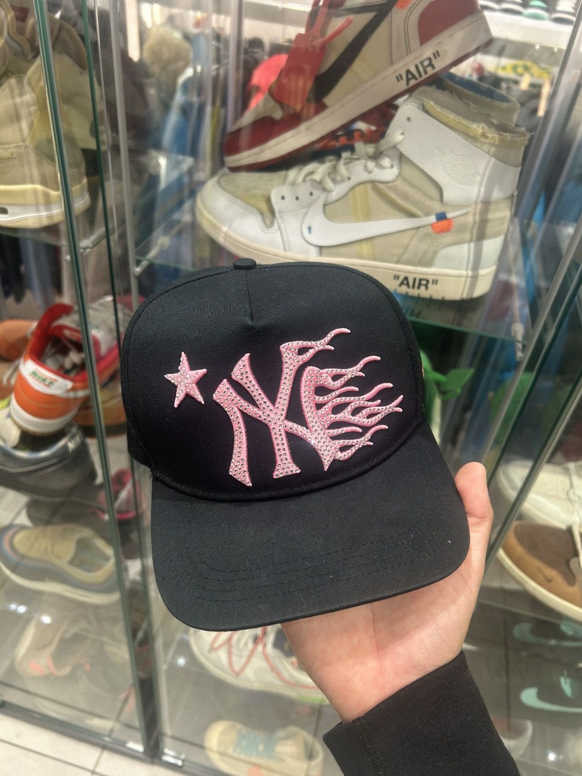 HELLSTAR Hellstar NY rhinestone hat black/pink Size ONE SIZE - 1 Thumbnail