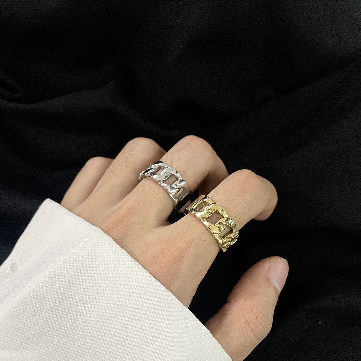 Jewelry Dark Jewelry Rings Open Size Chrome Ring (Size 7-13) Size ONE SIZE - 2 Thumbnail