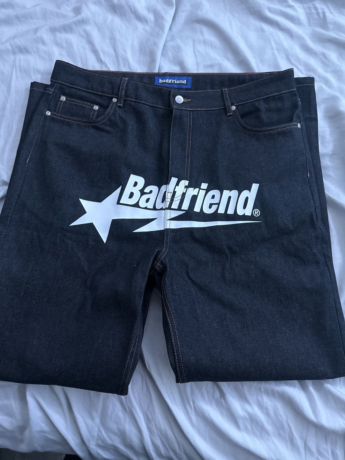 image of Badfriend Star Pants in Indigo White, Men's (Size 38)