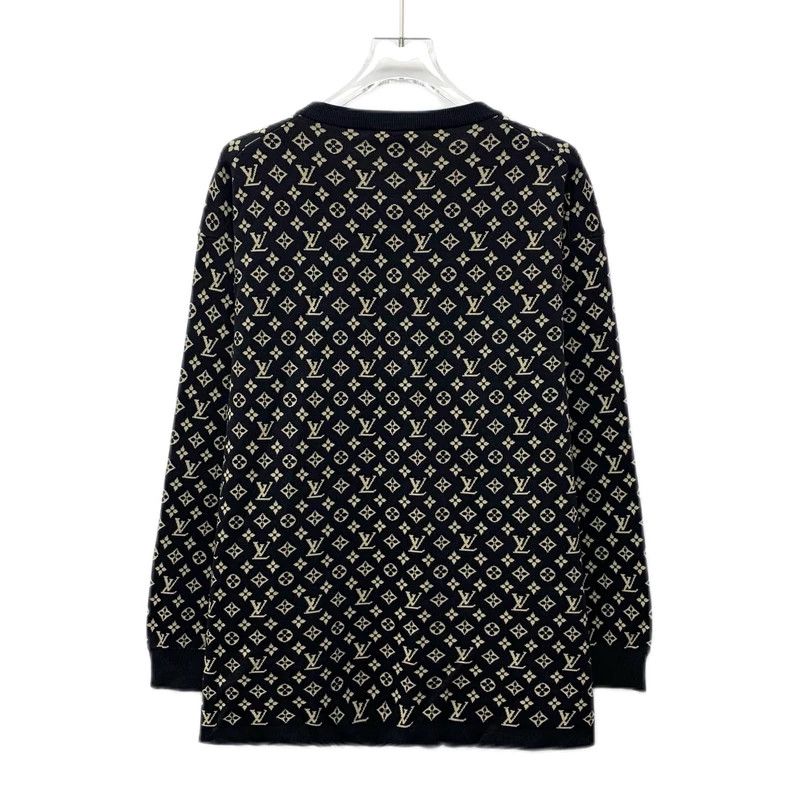 Louis Vuitton Louis Vuitton Black logo jacquard printed mulberry silk cr Size L / US 10 / IT 46 - 2 Thumbnail