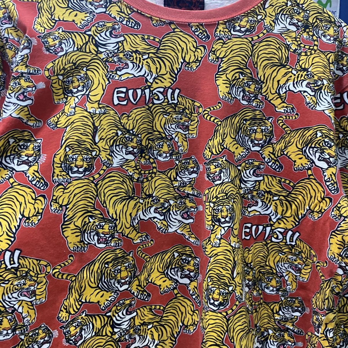 Evisu Rare Vintage Evisu Full Print Tiger Long Sleeve Shirts Size US L / EU 52-54 / 3 - 5 Thumbnail