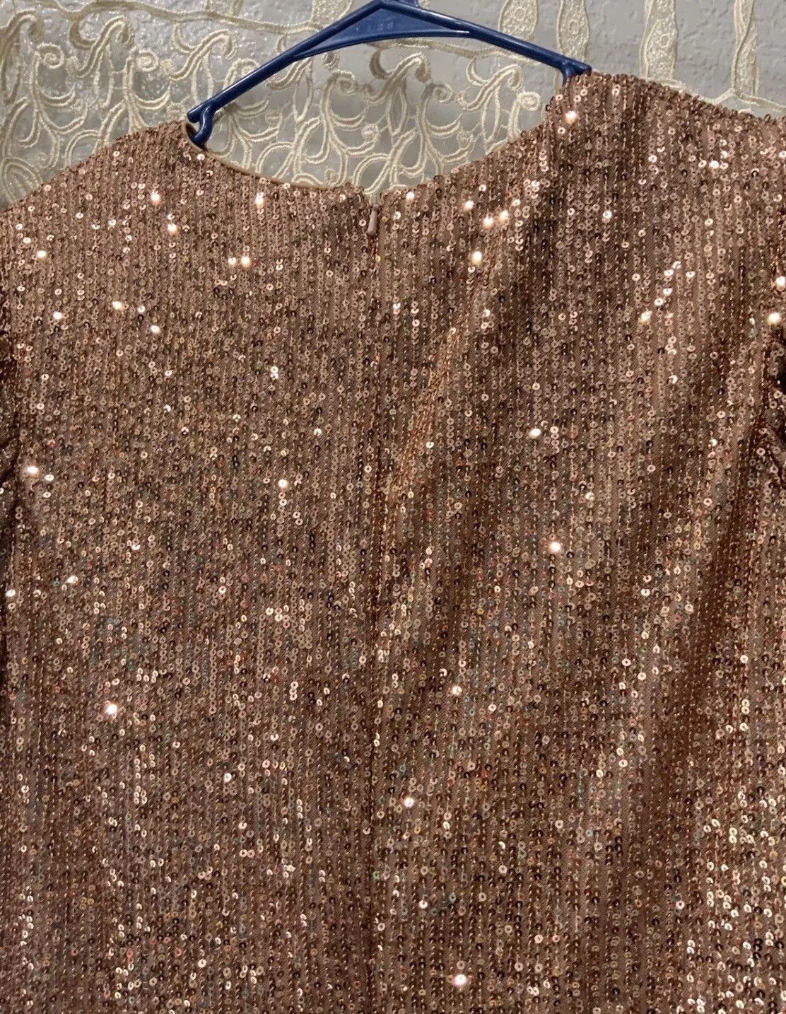 Mac Duggal MAC DUGGAL IEENA SEQUINED HIGH NECK PUFF LONG SLEEVE GOWN Size L / US 10 / IT 46 - 6 Thumbnail